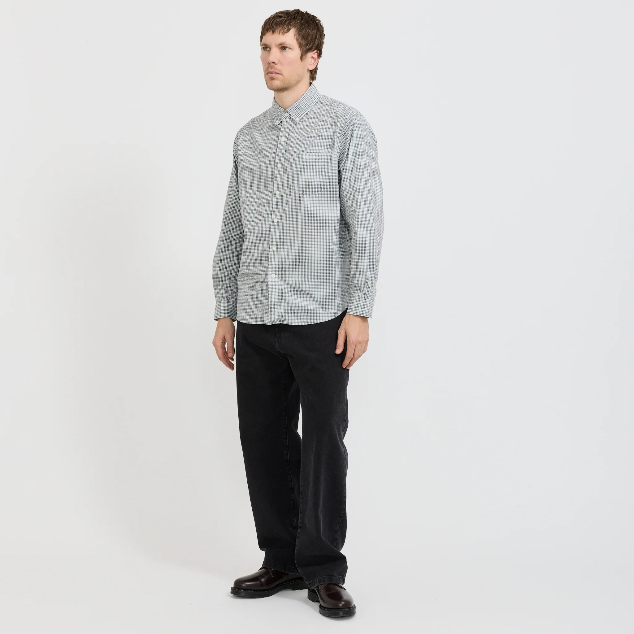Lightweight Plaid Shirt Ivory - Image 2