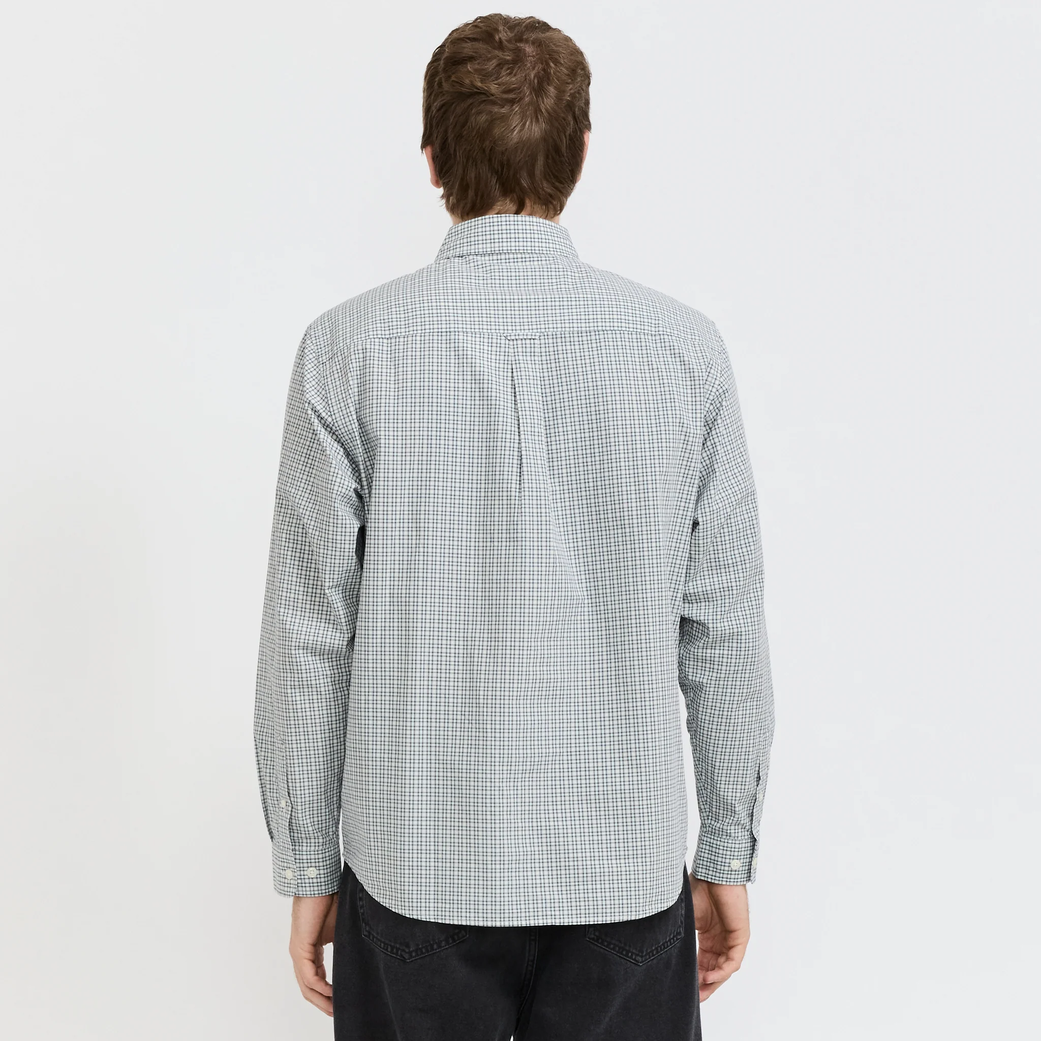 Lightweight Plaid Shirt Ivory - Image 4