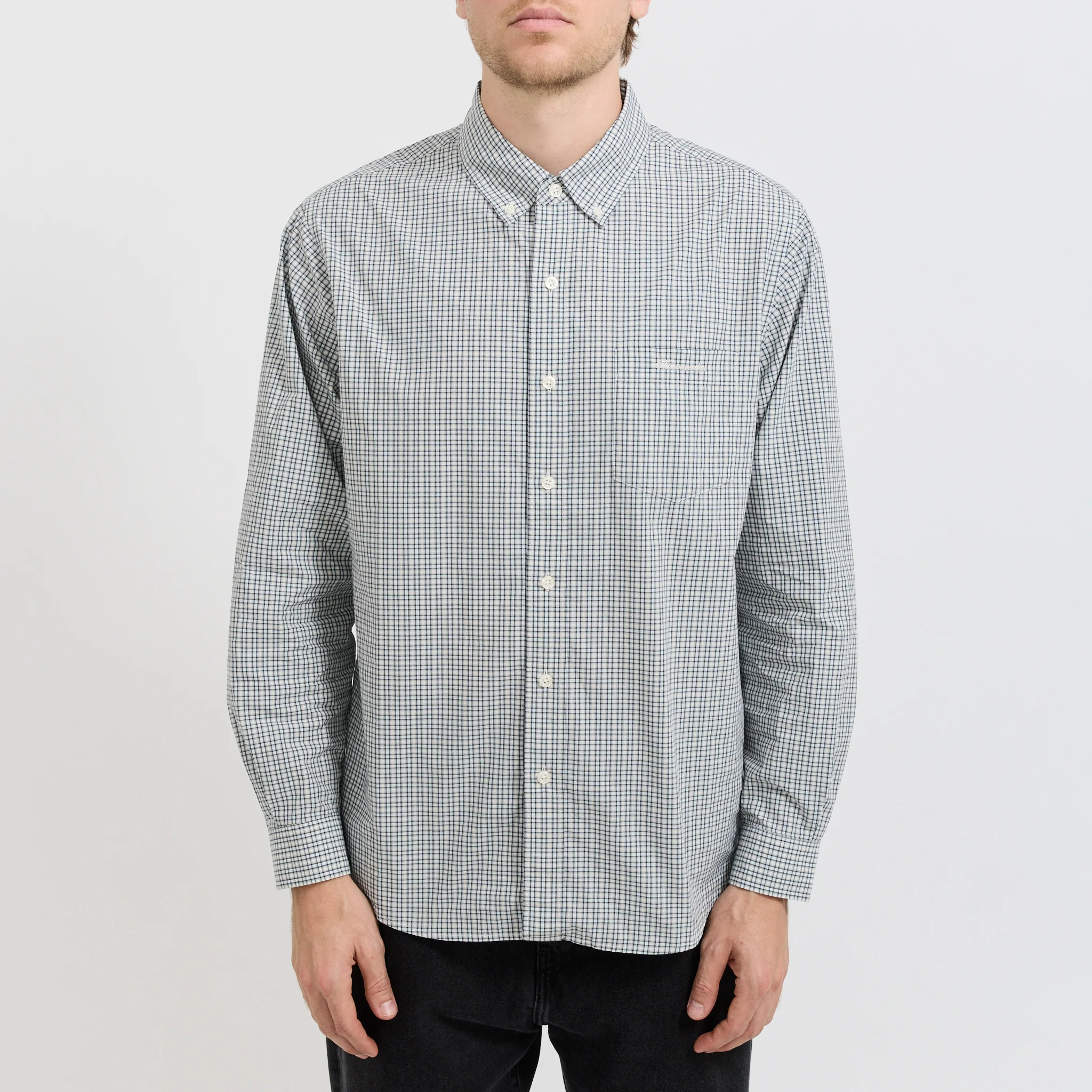 Lightweight Plaid Shirt Ivory - Image 5