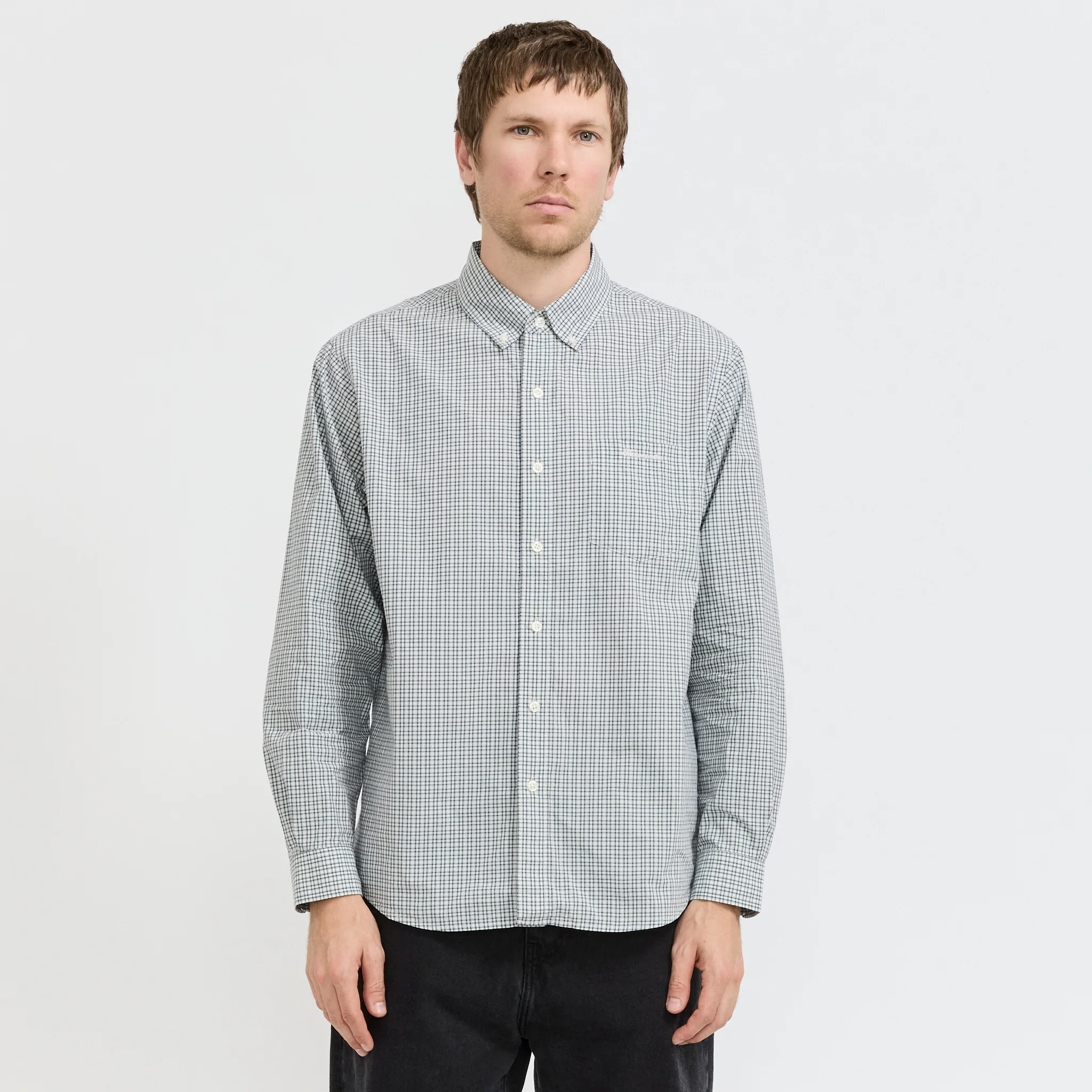 Lightweight Plaid Shirt Ivory - Image 7