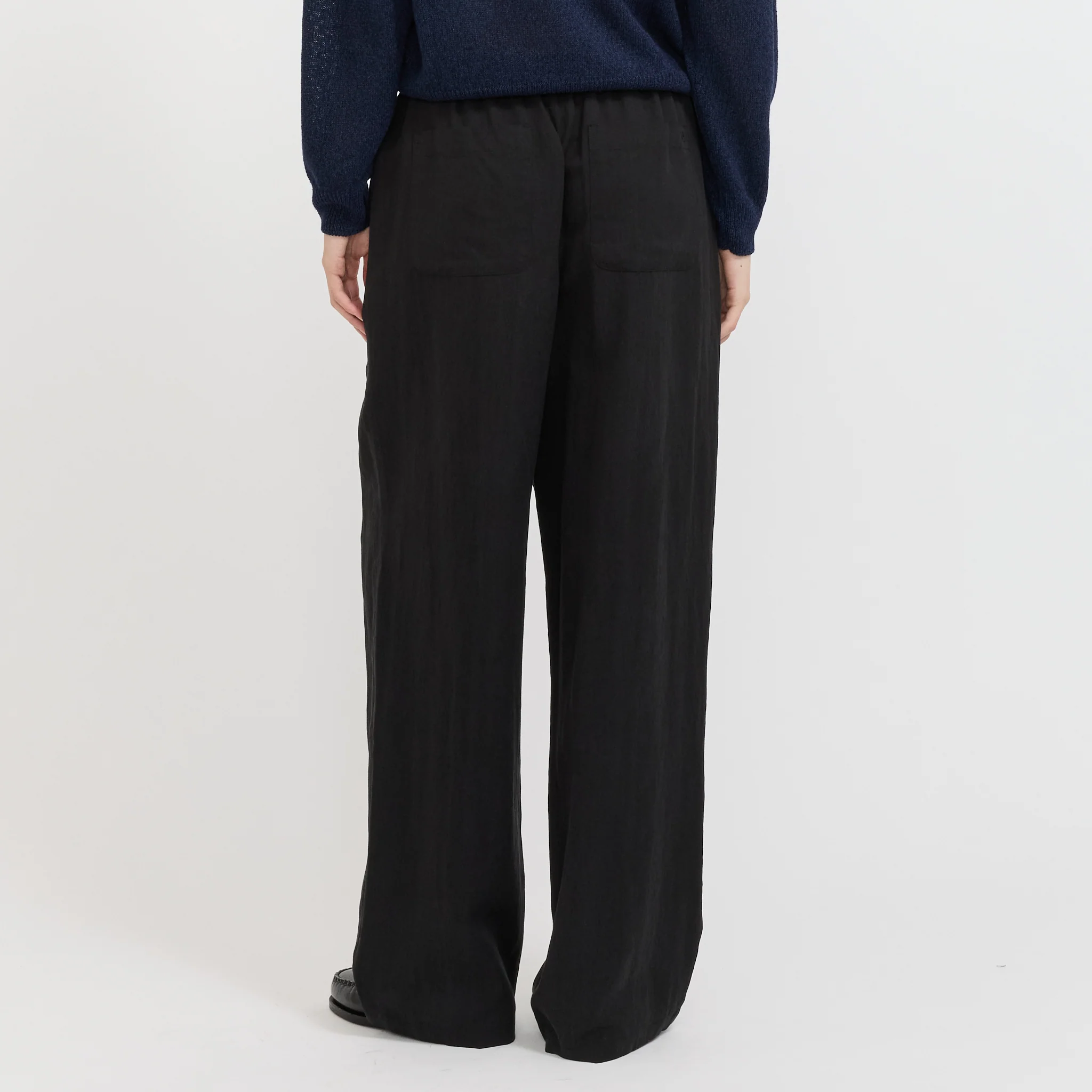 Linen String Slacks Black - Image 4