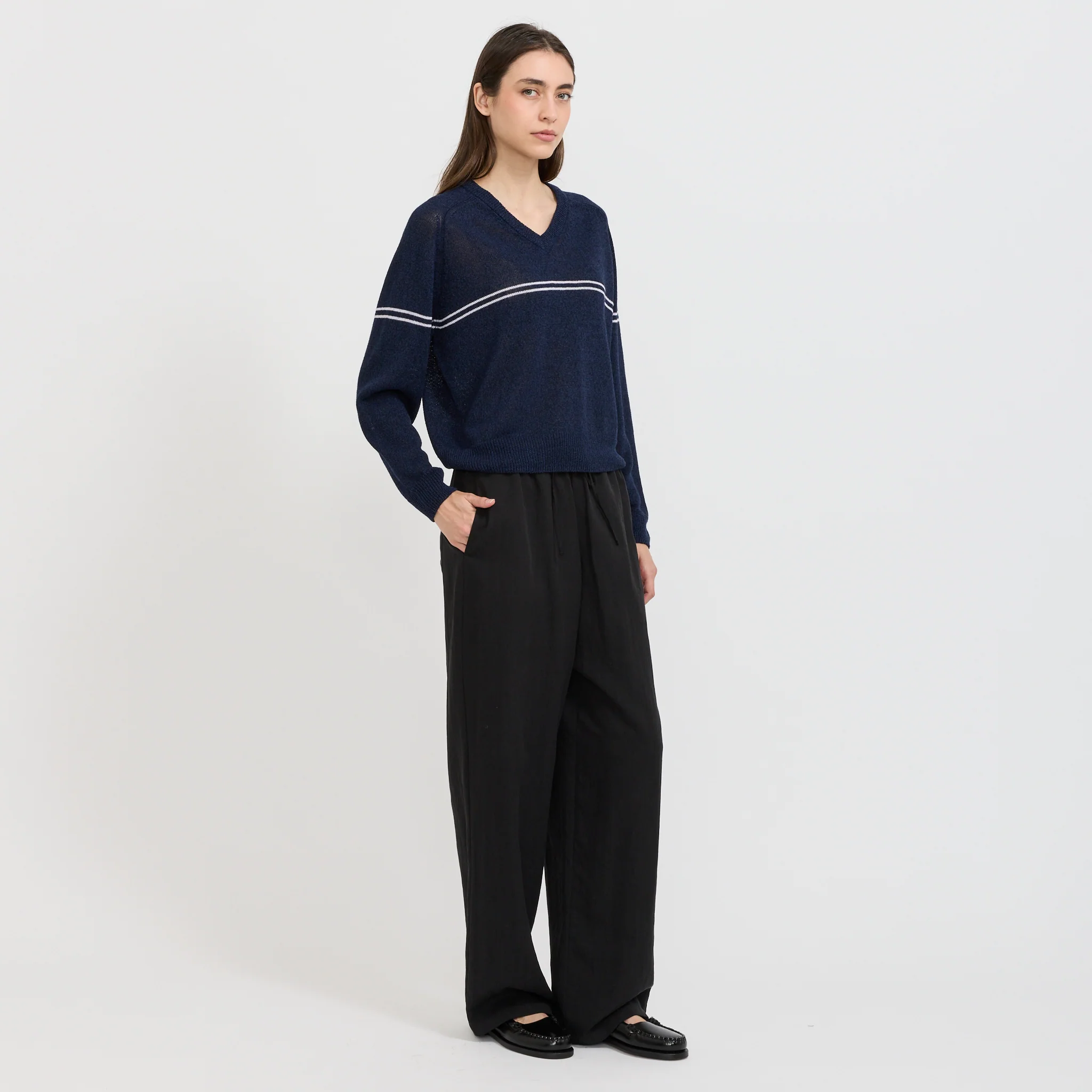 Linen String Slacks Black - Image 7