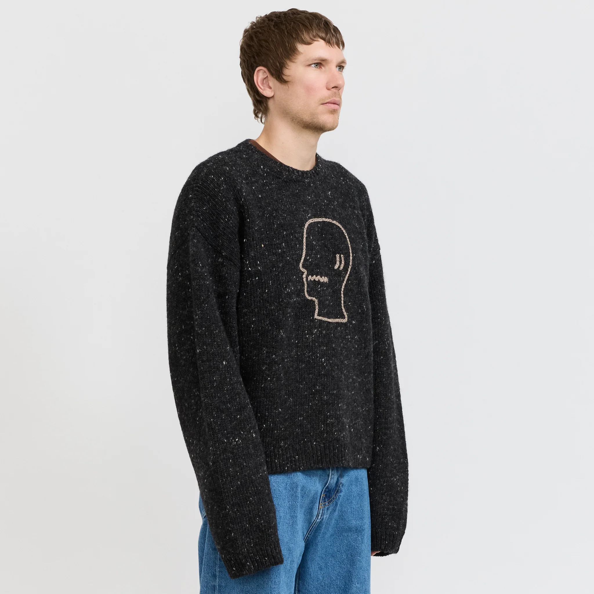 Logohead Alpaca Crewneck Sweater Charcoal - Image 3