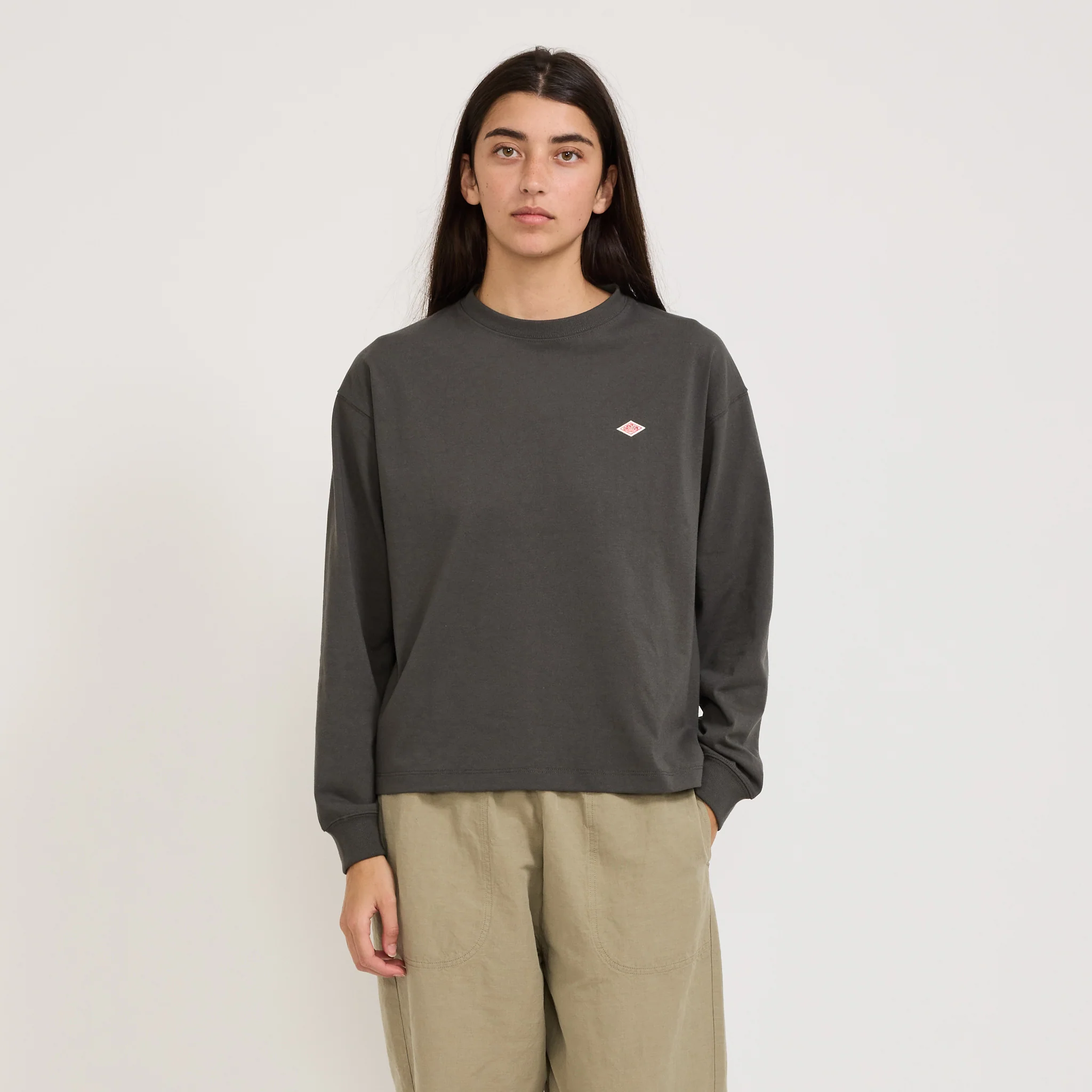 Womens Long Sleeve T-Shirt Coal Grey