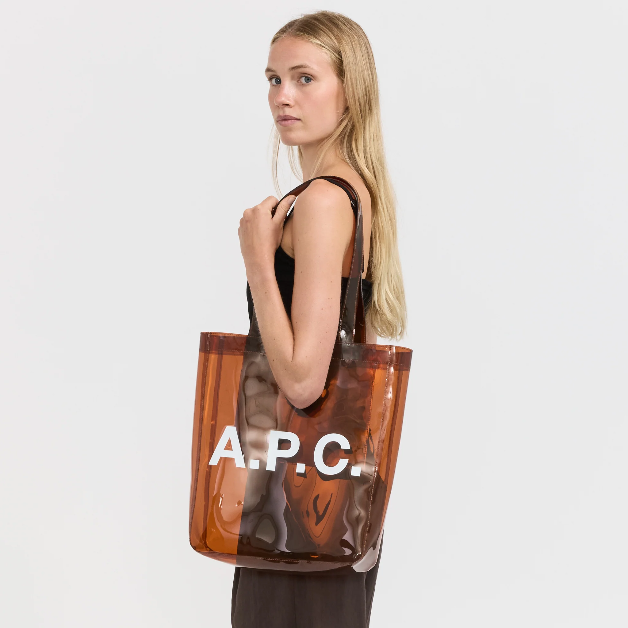 Lou Tote Transparent Dark Brown - Image 5
