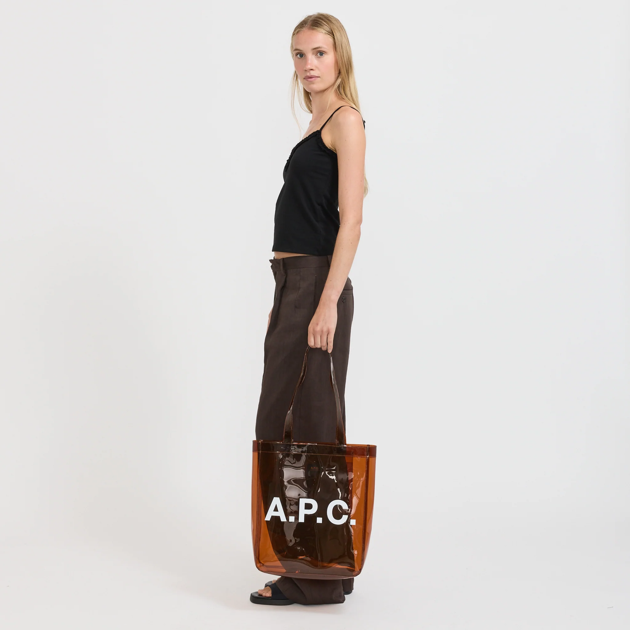 Lou Tote Transparent Dark Brown - Image 6