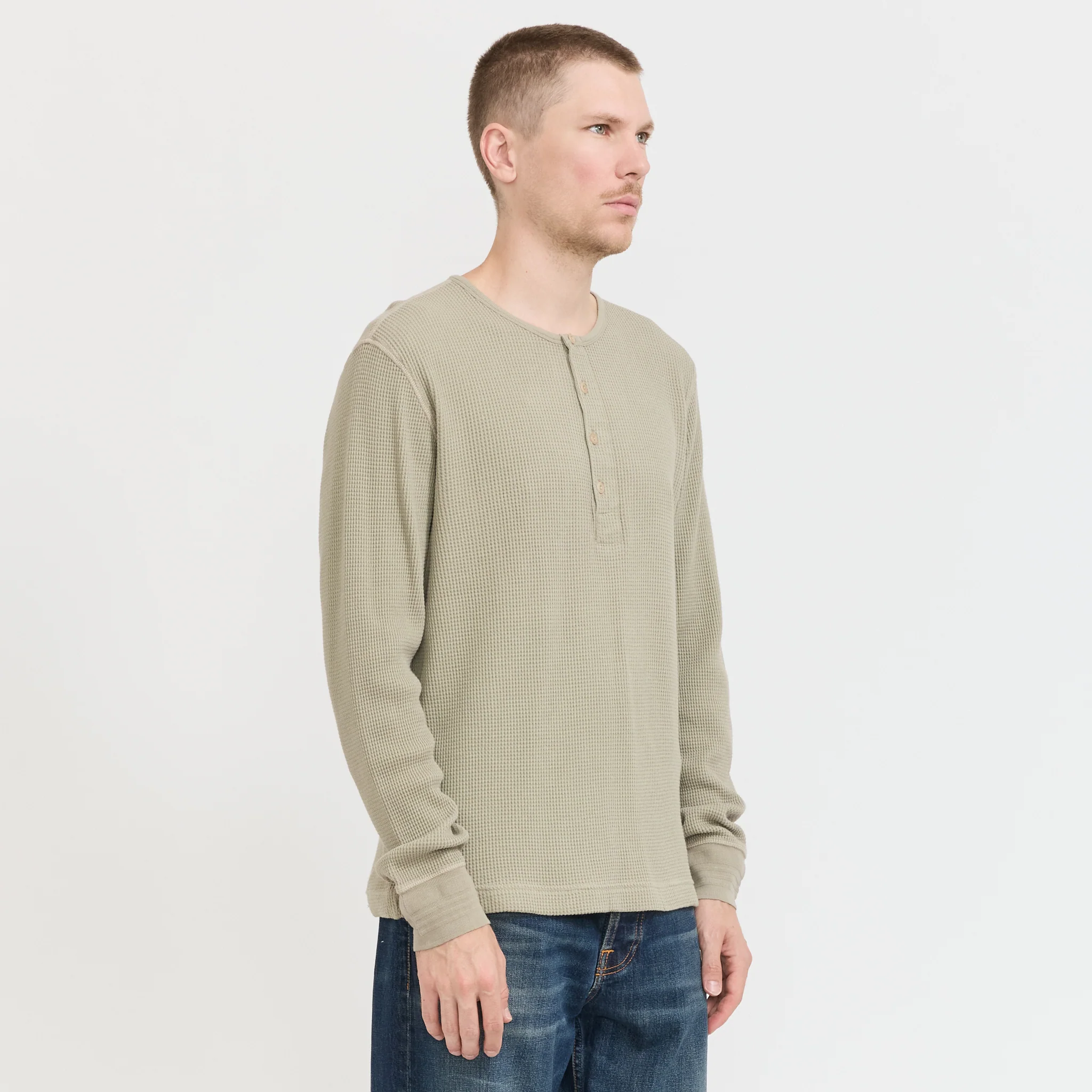 LS Henley Waffle T-Shirt Desert - Image 3
