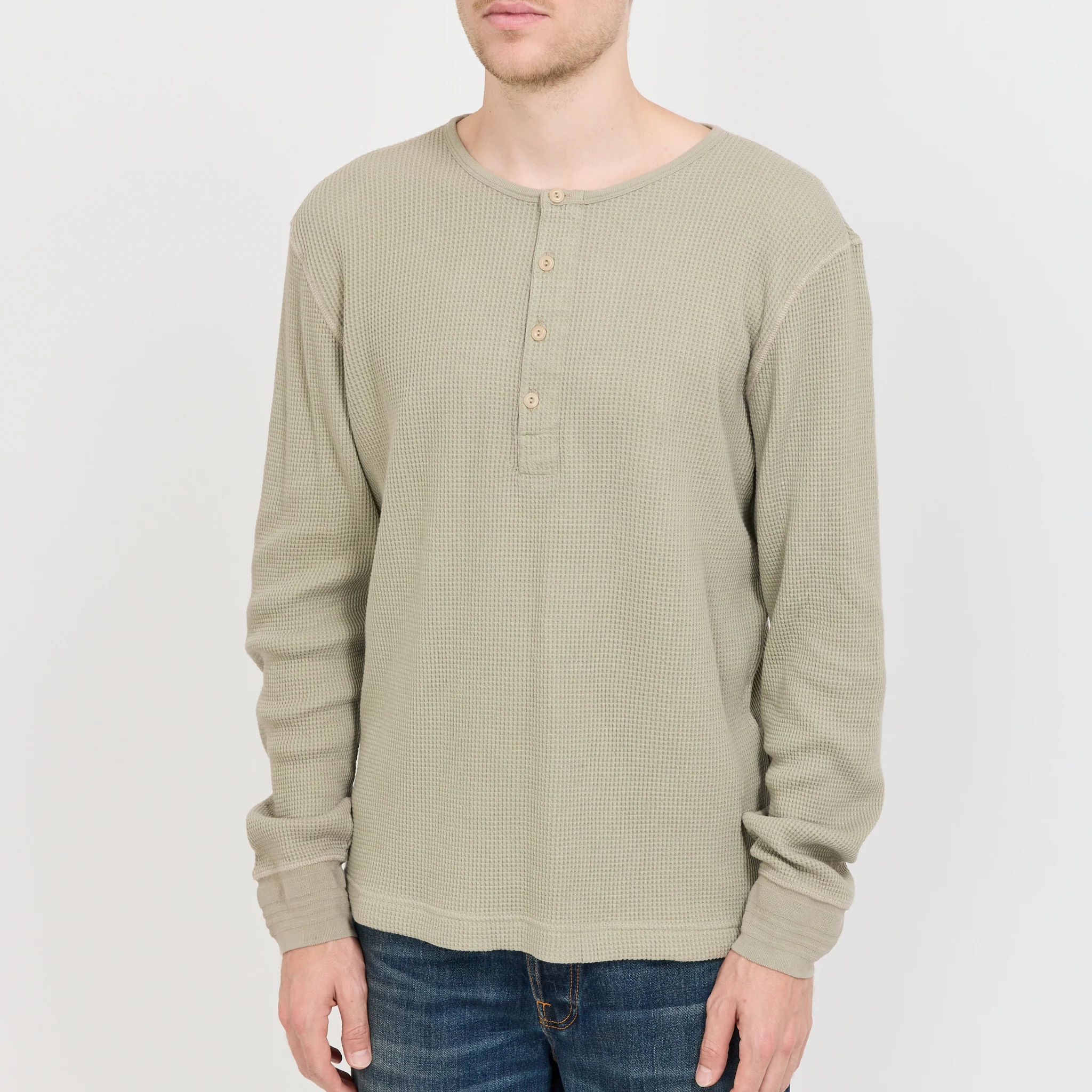LS Henley Waffle T-Shirt Desert - Image 5