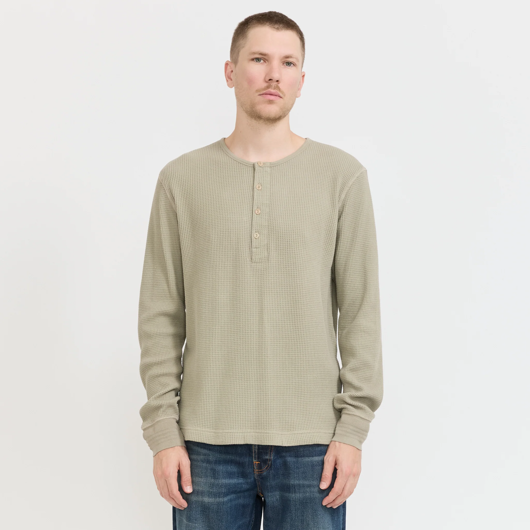 LS Henley Waffle T-Shirt Desert - Image 6