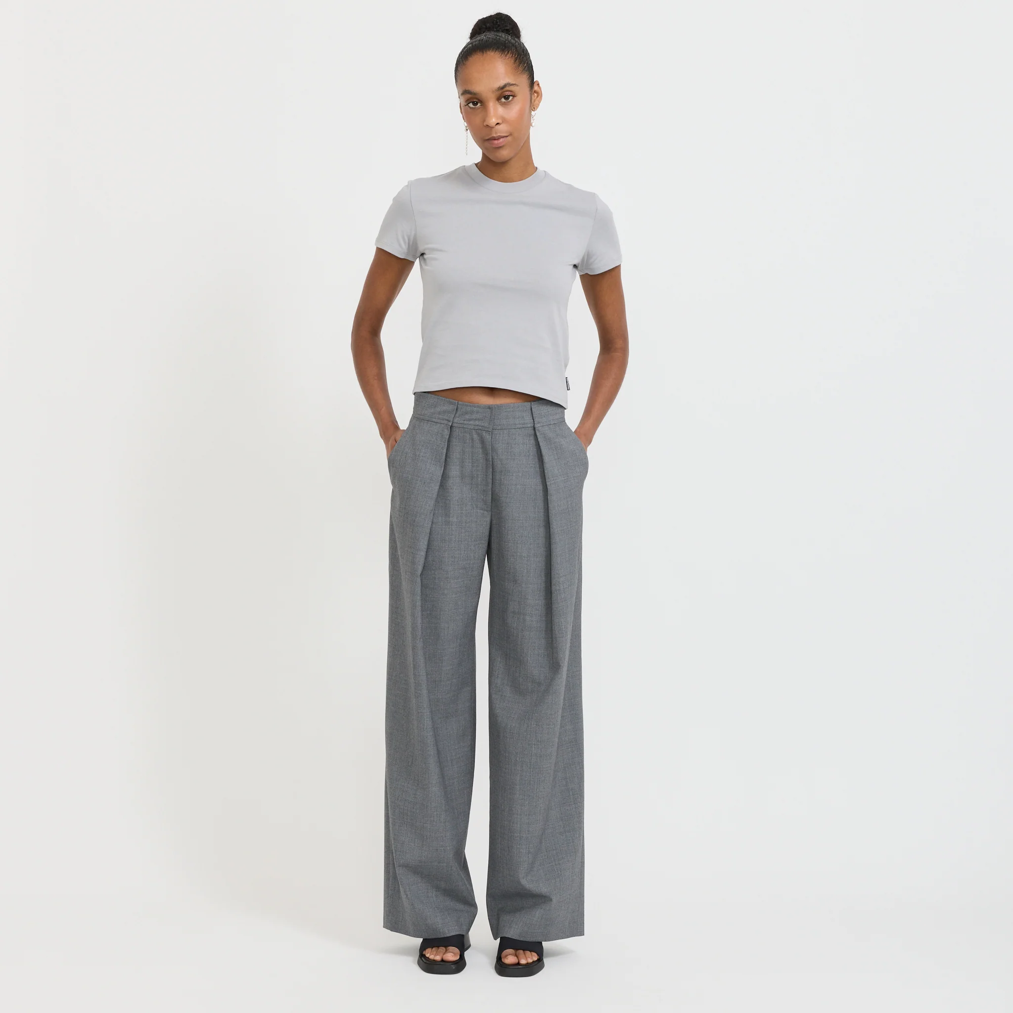 Lulu Trousers Grey Melange - Image 2