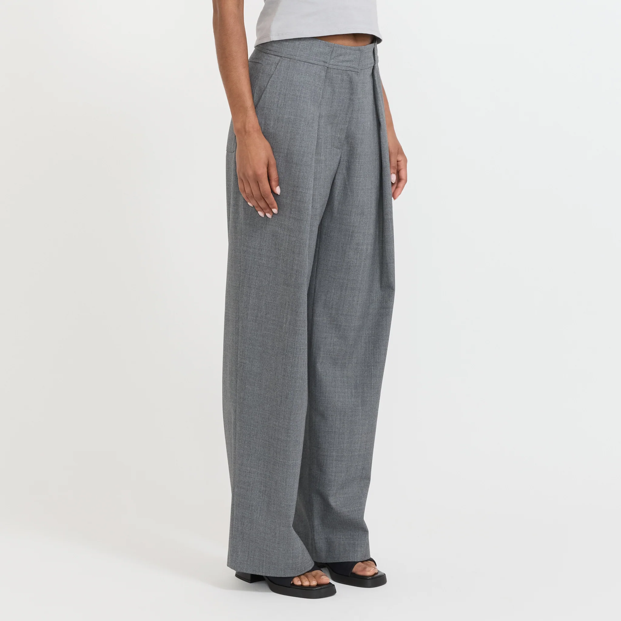 Lulu Trousers Grey Melange - Image 3