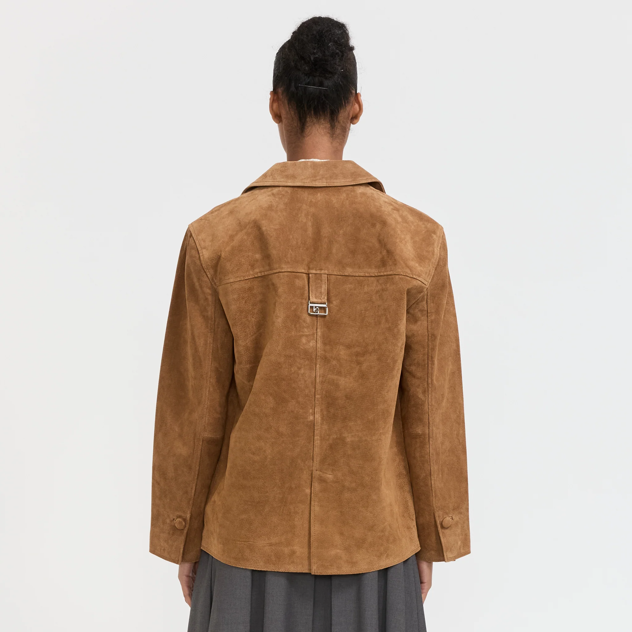 Maira Suede Long Jacket Brown - Image 4