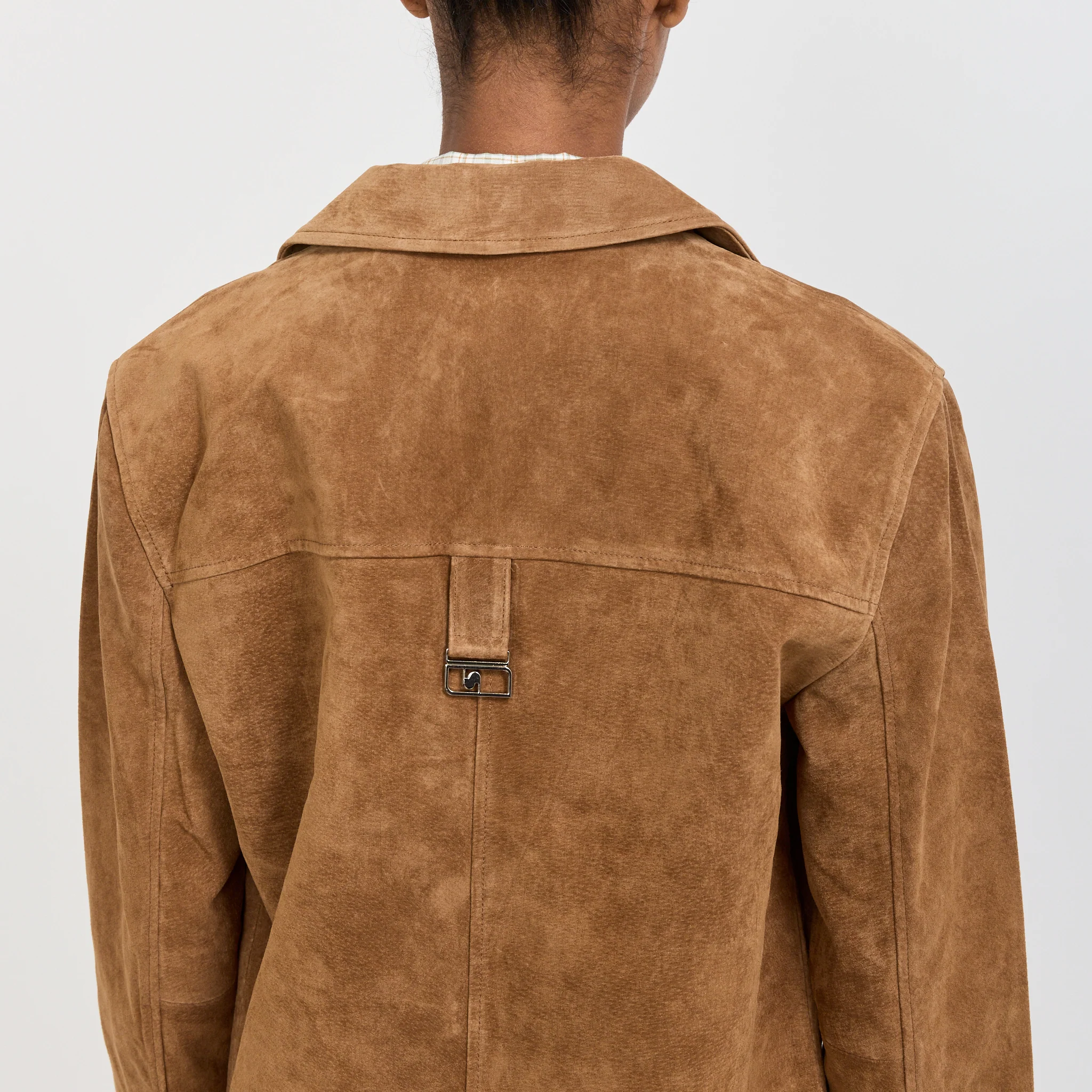 Maira Suede Long Jacket Brown - Image 7