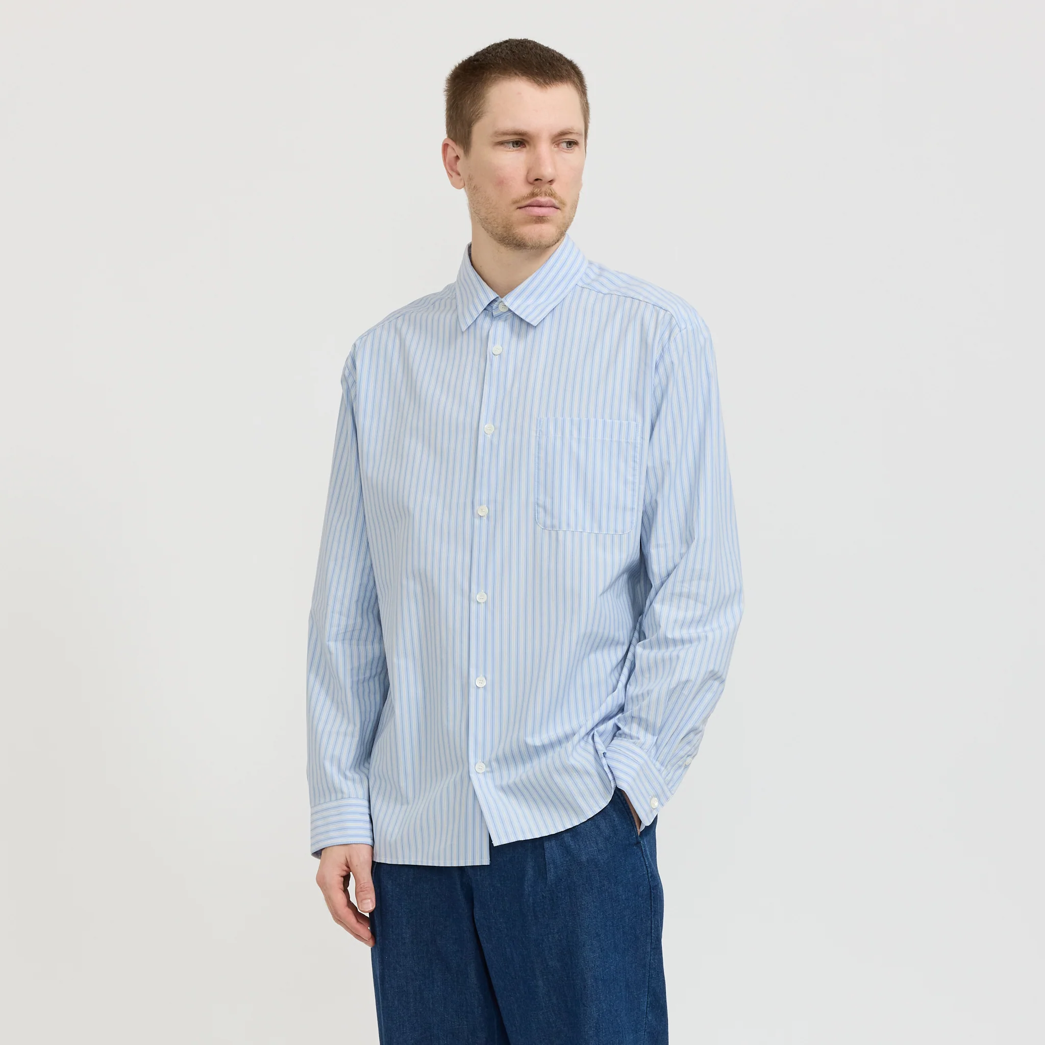 Malo Shirt Light Blue Stripe