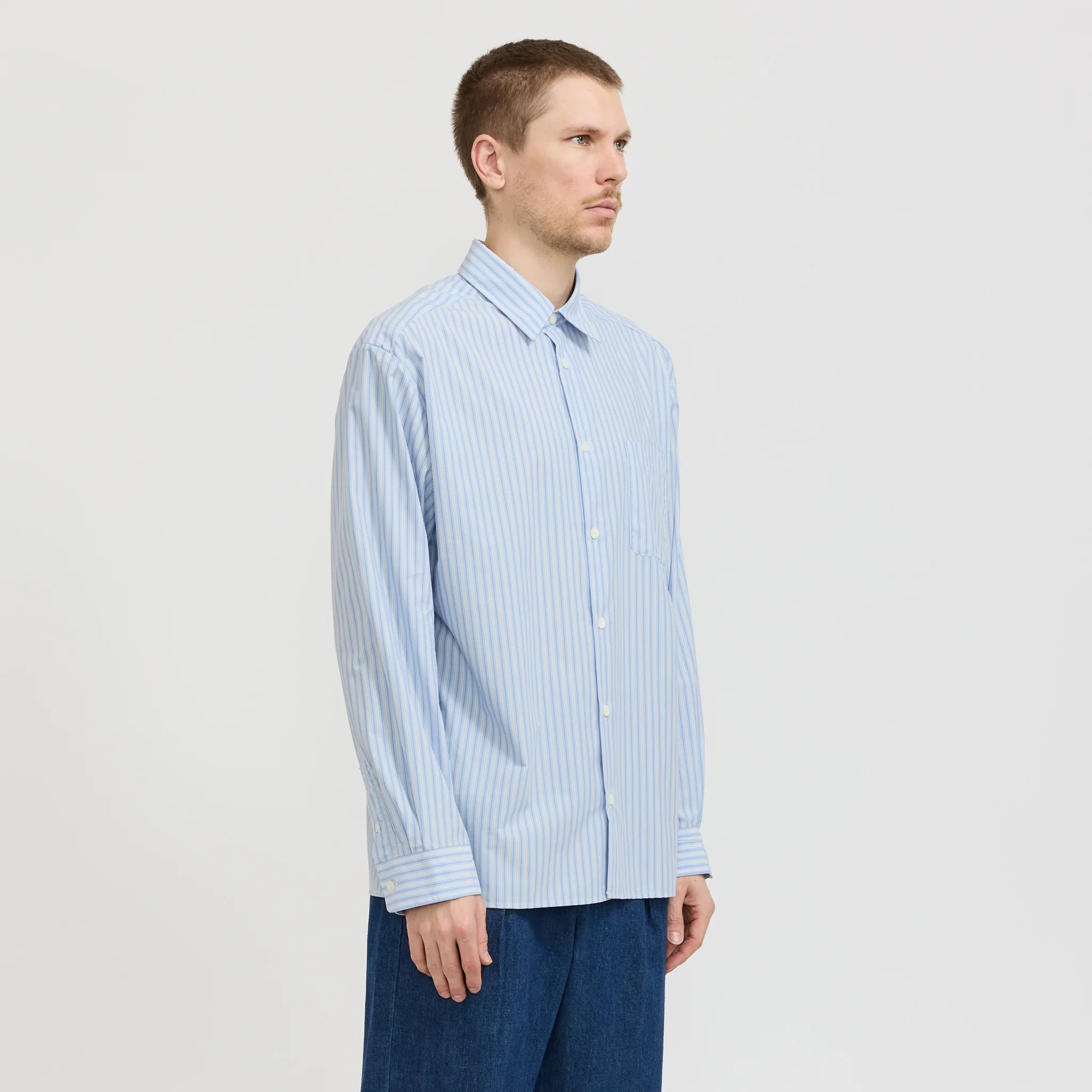Malo Shirt Light Blue Stripe - Image 3
