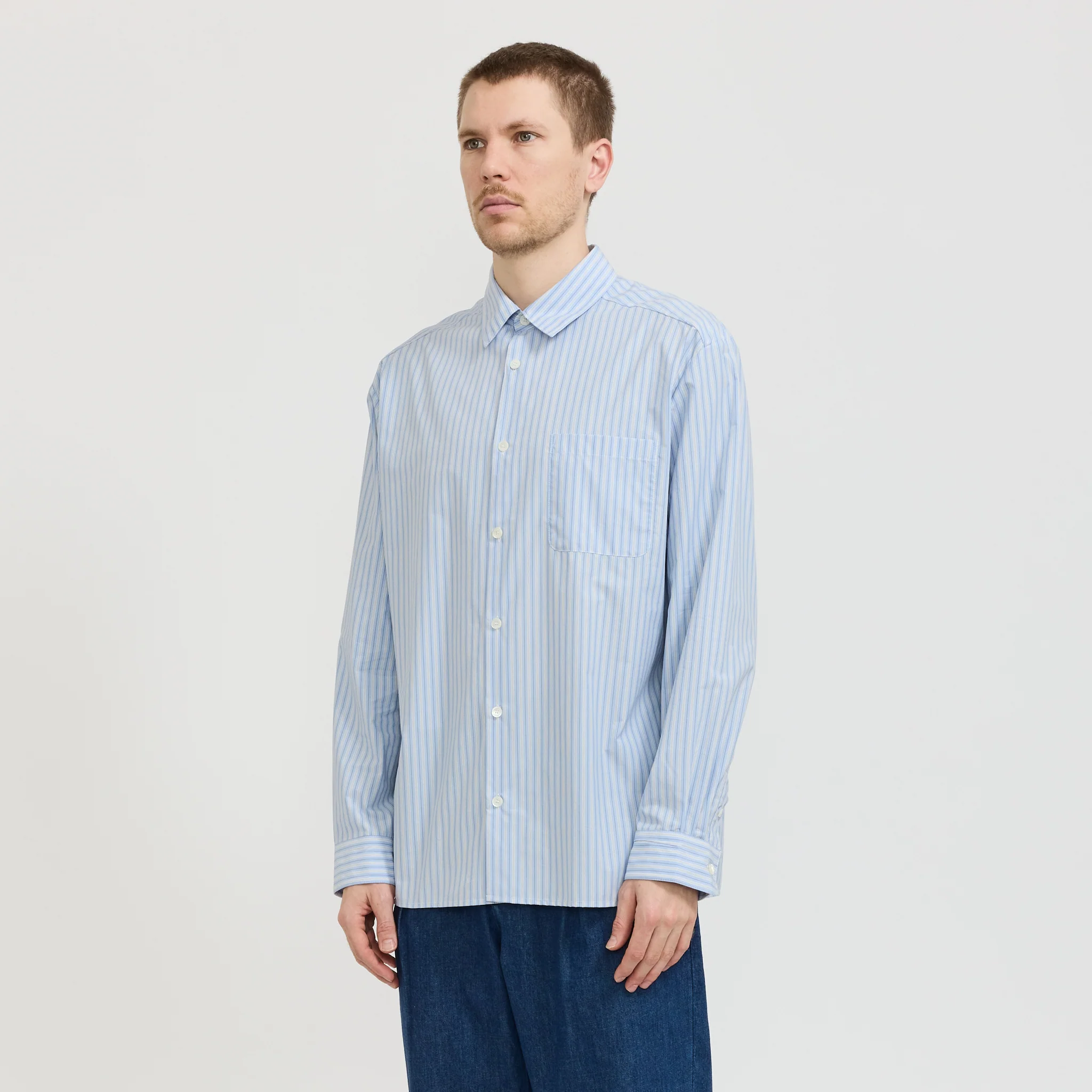 Malo Shirt Light Blue Stripe - Image 6