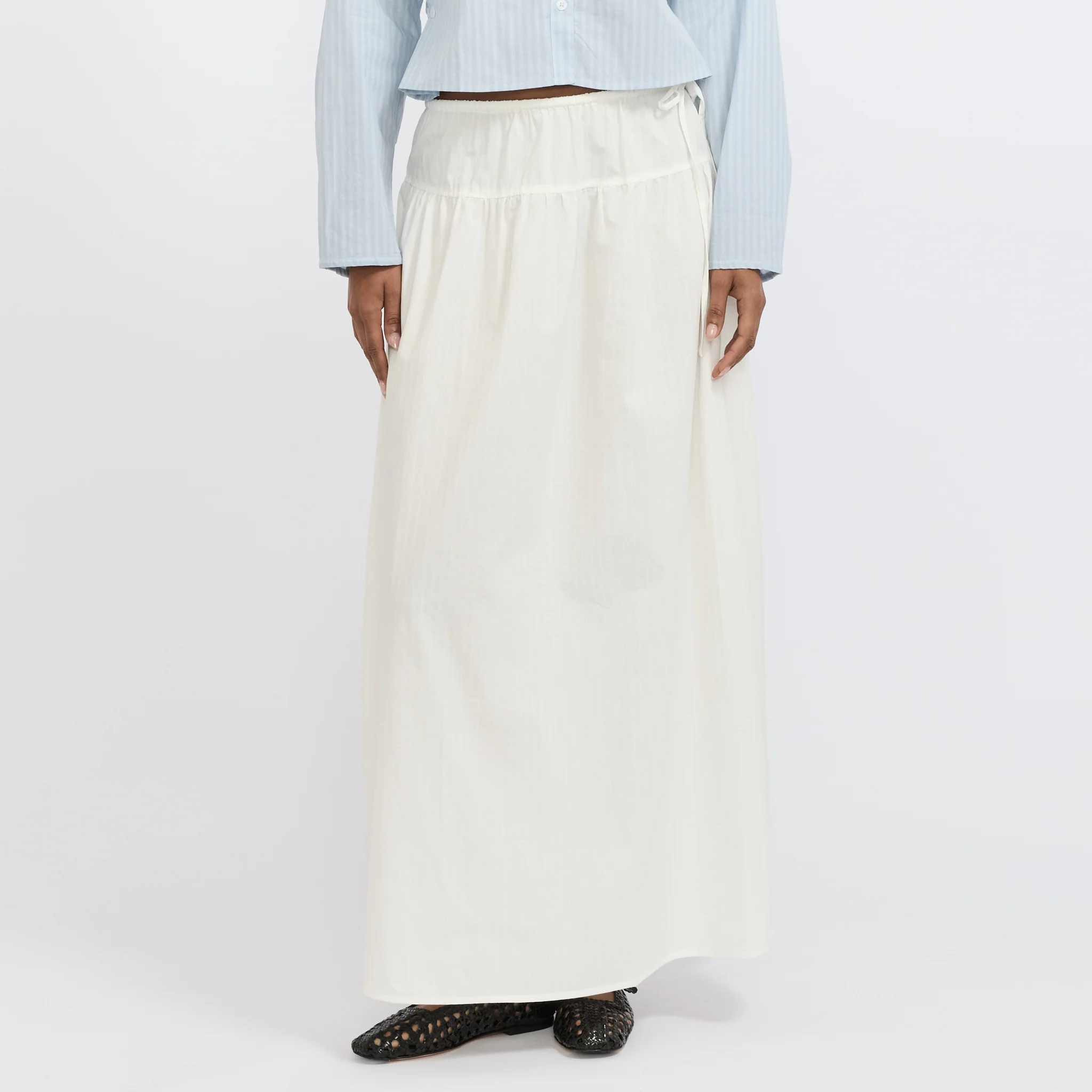 Maxi Skirt White Texture