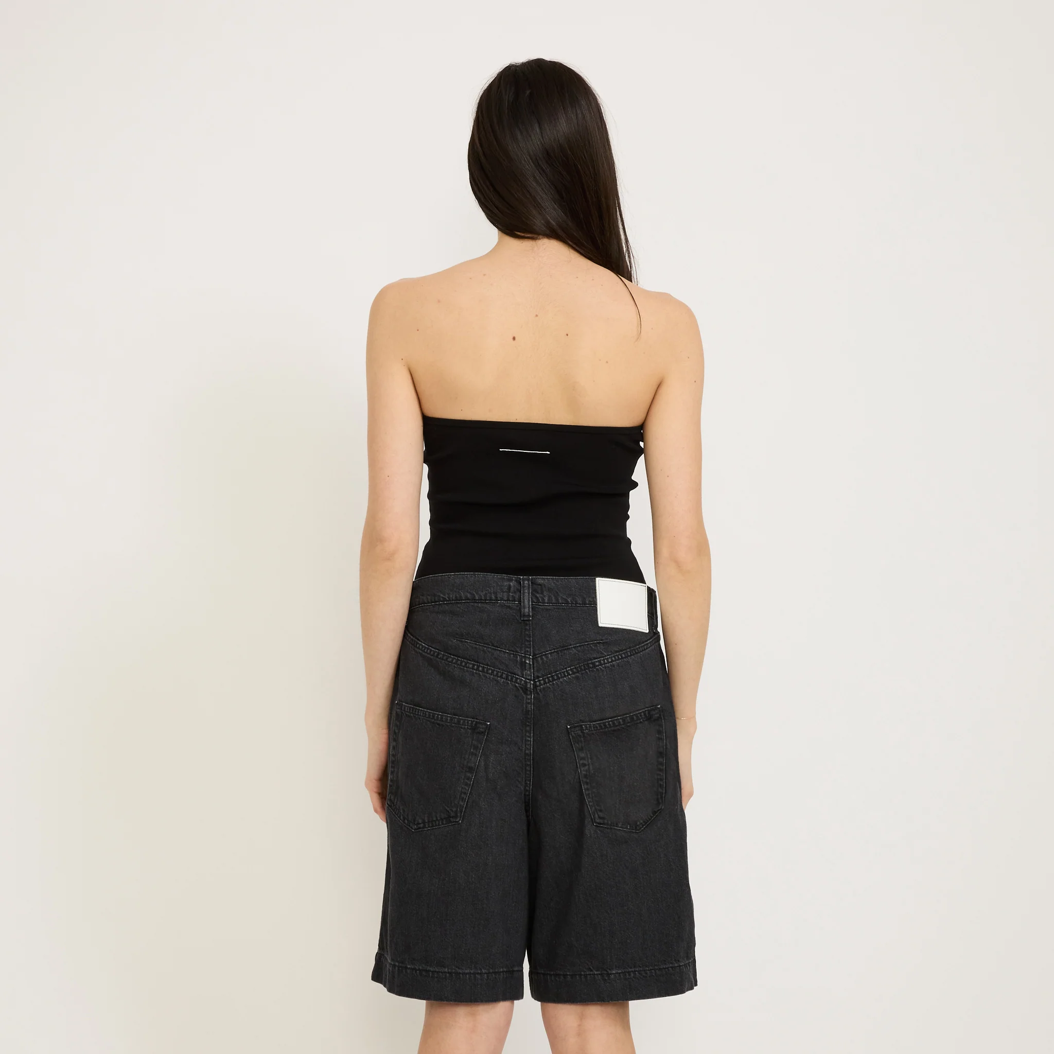 Mercerised Cotton Tubular Knit Black - Image 4