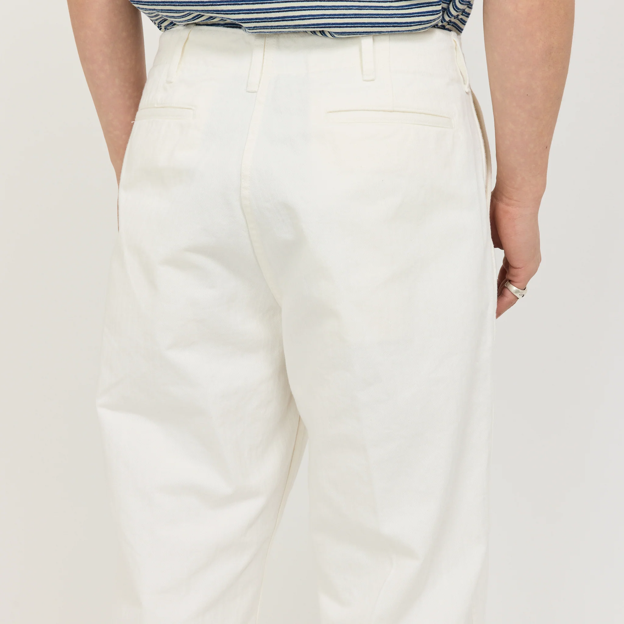 MIL Trousers Herringbone White - Image 6