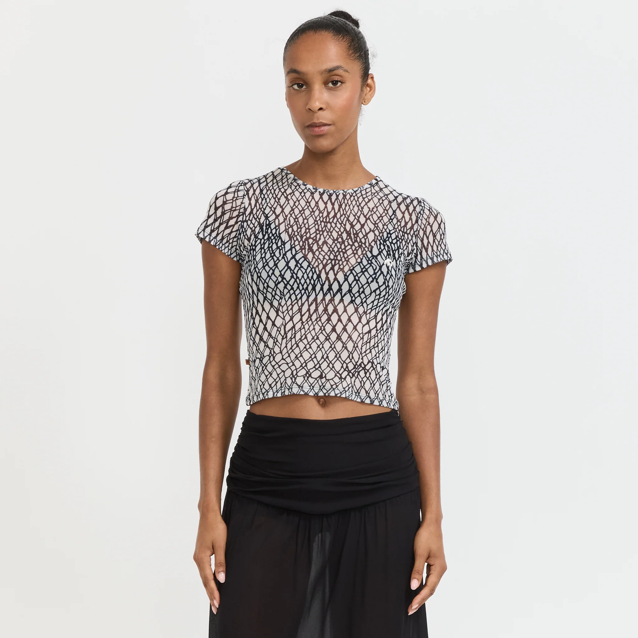 Mini Tee Black Lattice