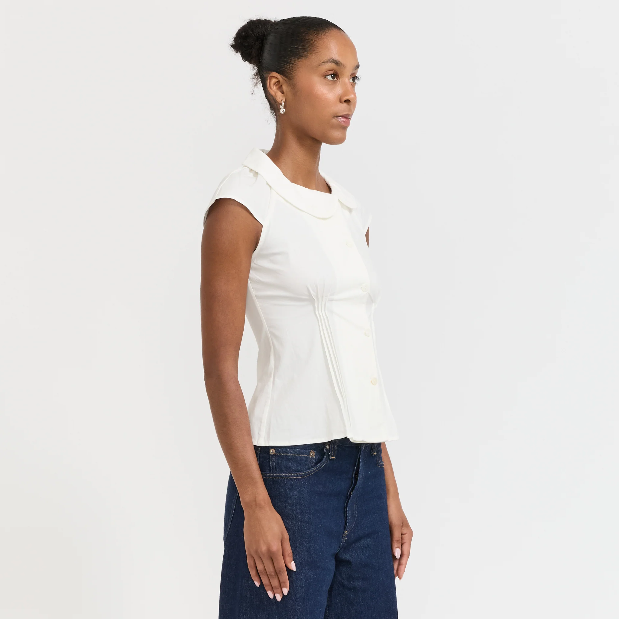 Missy Asymmetric Blouse Porcelain - Image 3