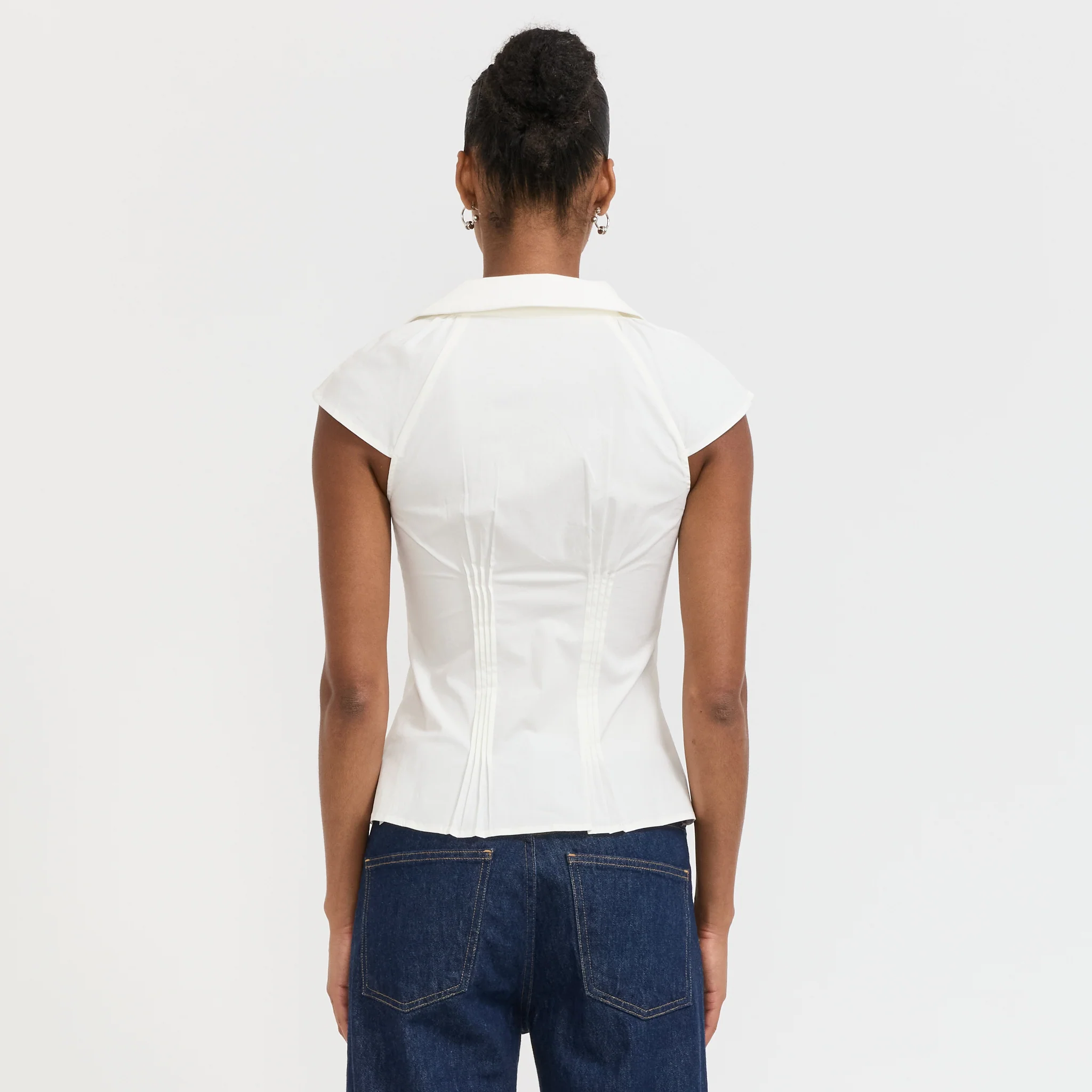 Missy Asymmetric Blouse Porcelain - Image 4