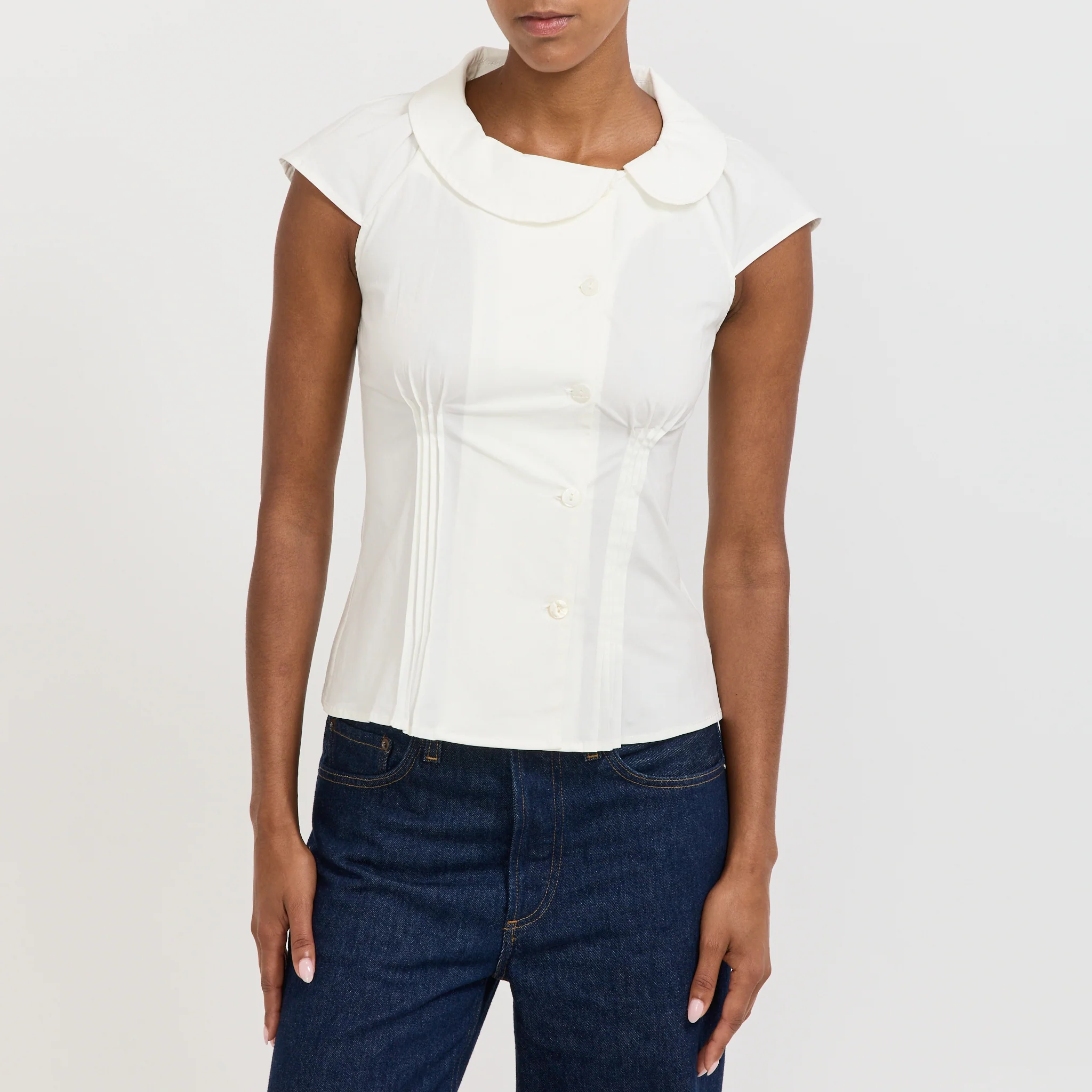 Missy Asymmetric Blouse Porcelain - Image 5