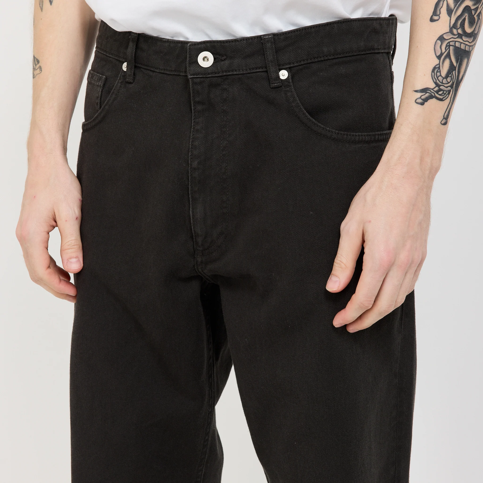 Mogens Relaxed 5 Pocket Heavy Twill Pant Black - Image 5