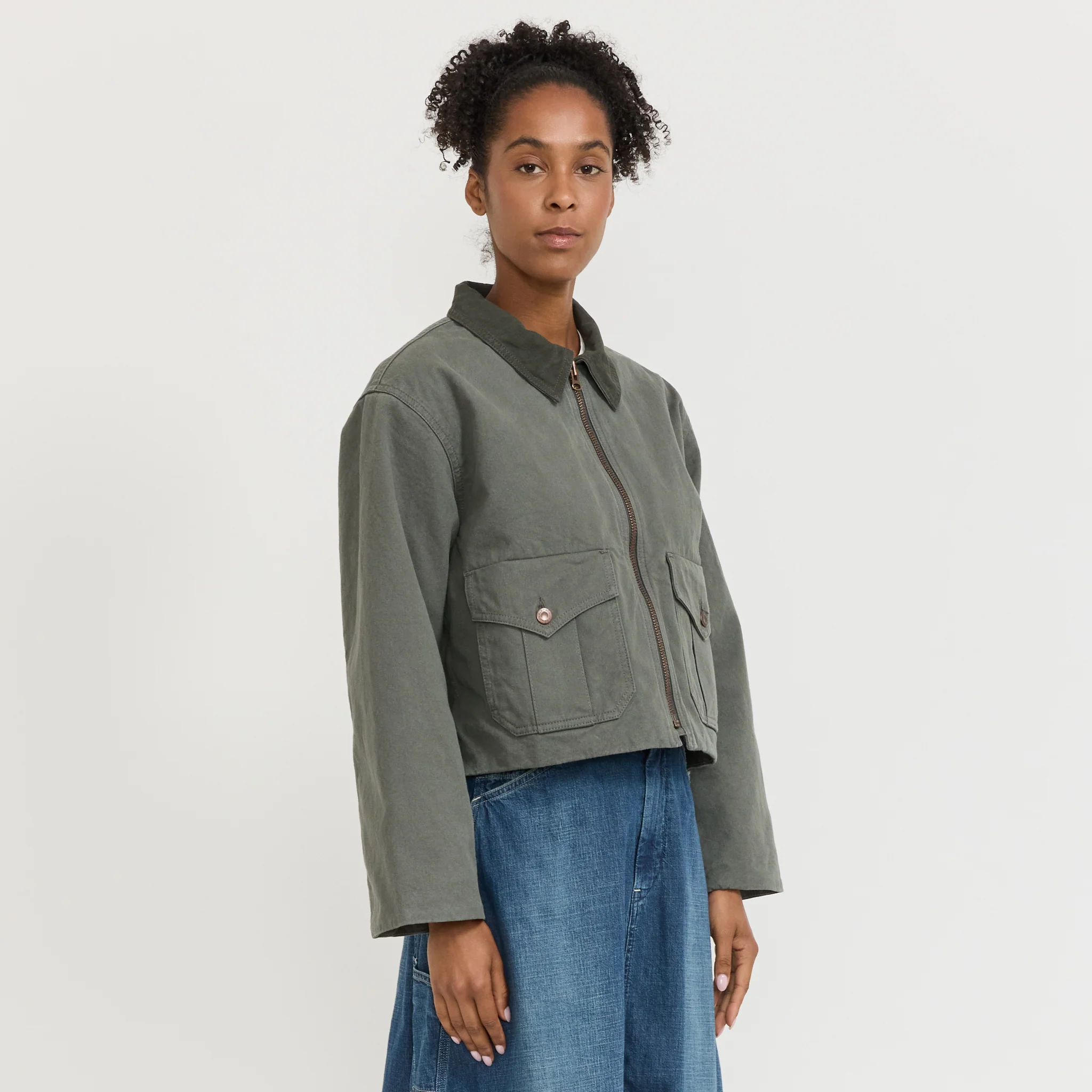 Molly Duck Canvas Jacket Green - Image 3