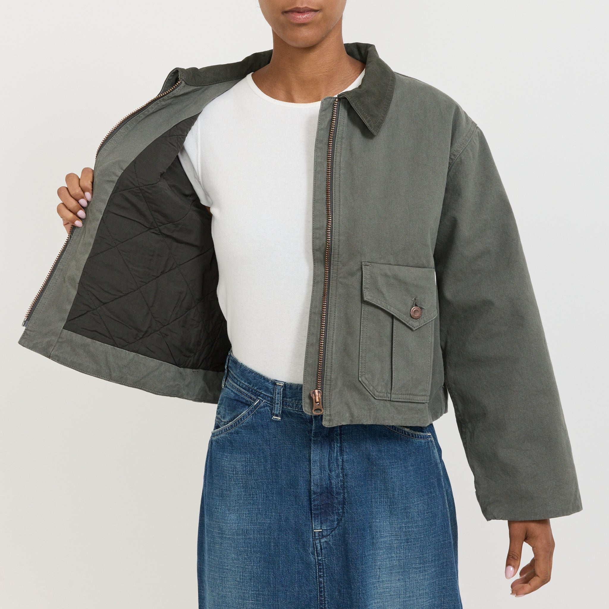 Molly Duck Canvas Jacket Green - Image 7