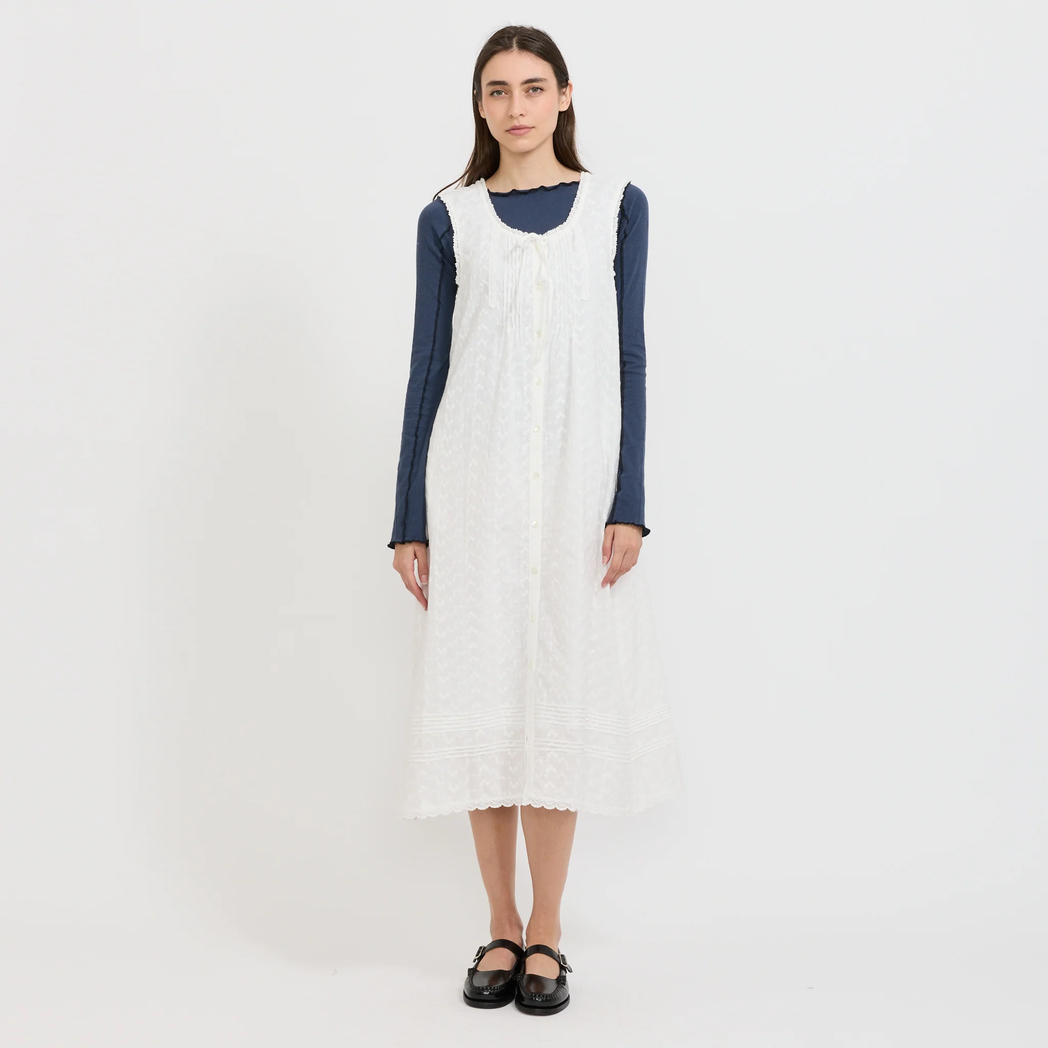 Needlework Babydoll Dress White - Image 2