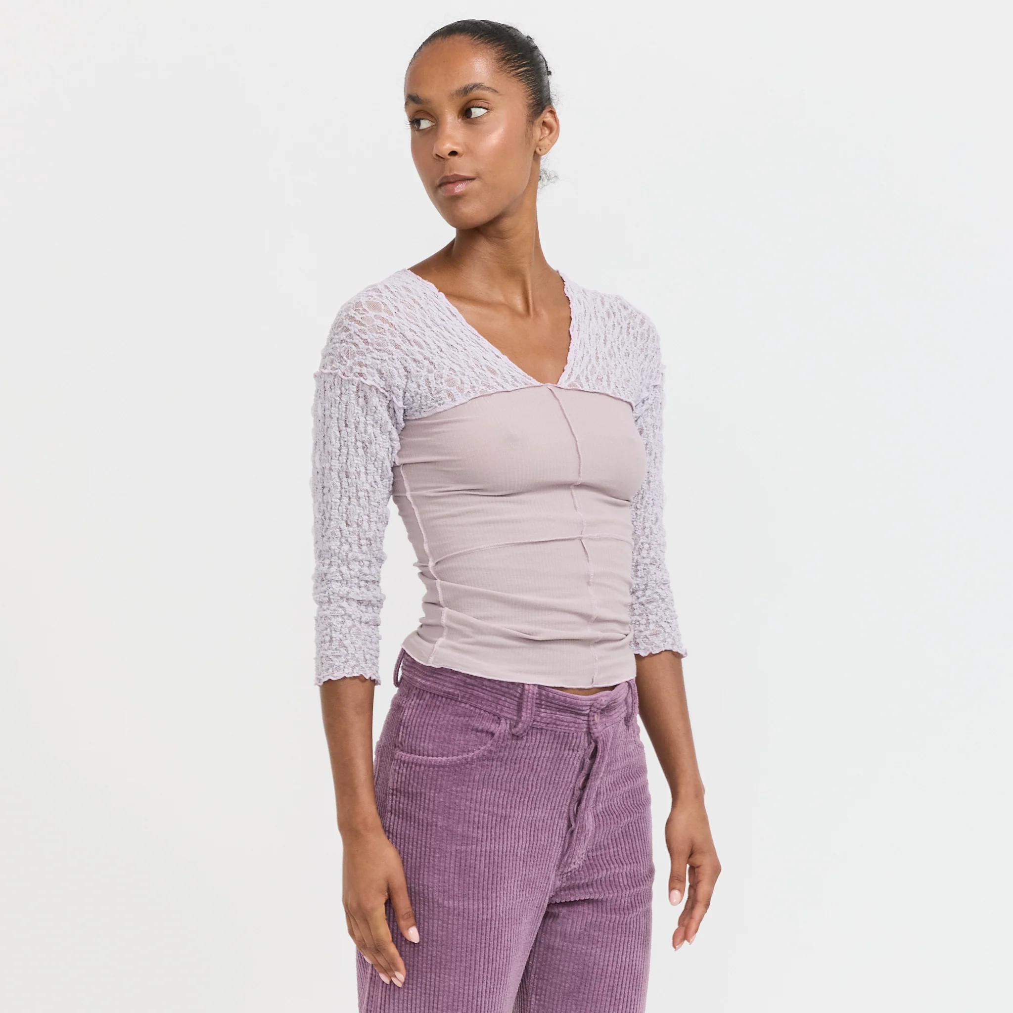 Nehru Long Sleeve Tee Cylin/Verbe Purple - Image 3