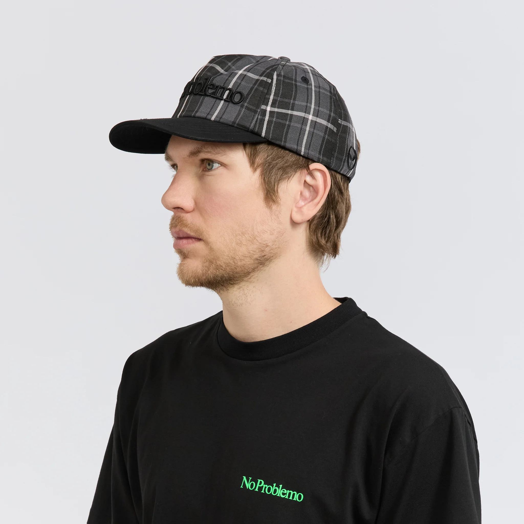 No Problemo Plaid Cap Black - Image 5