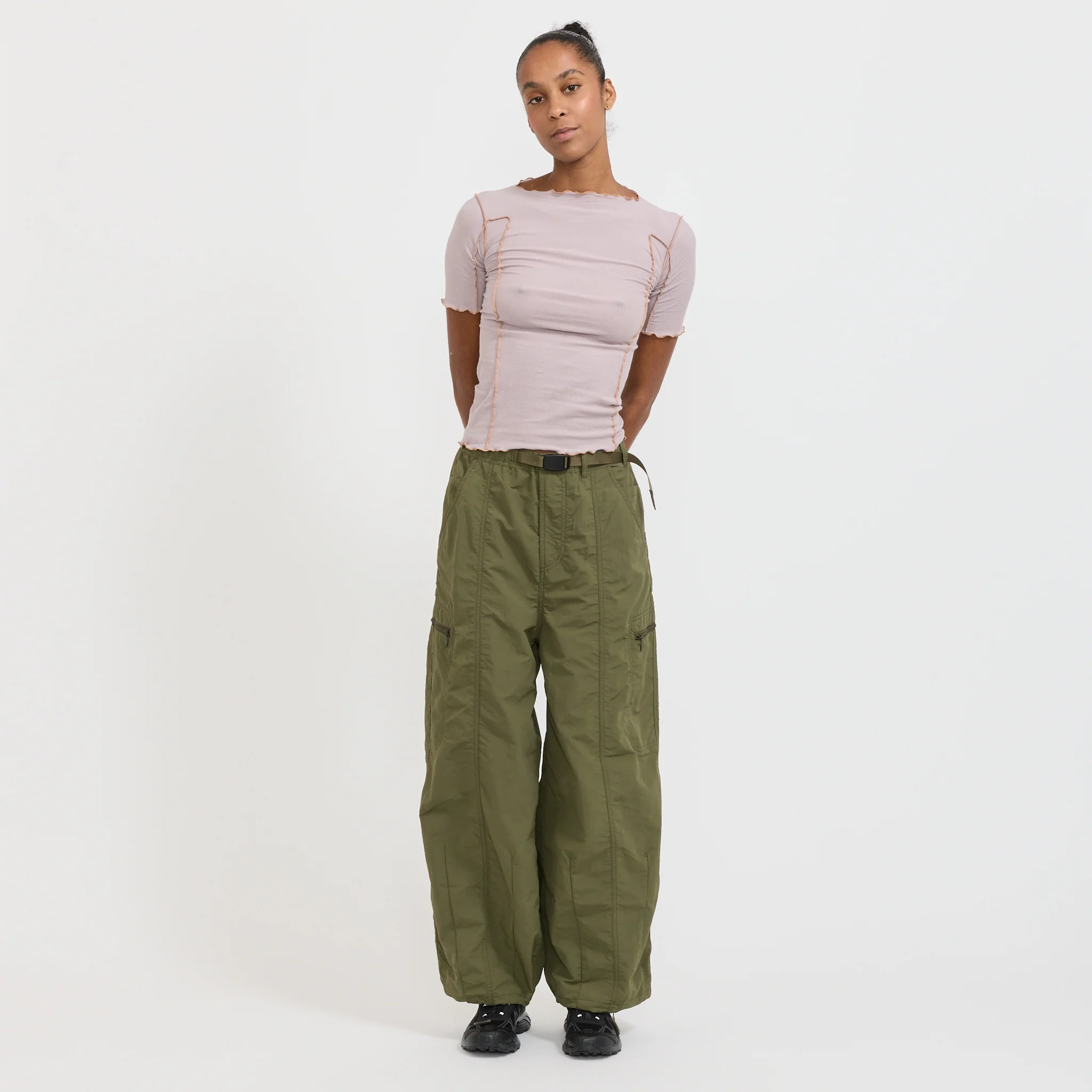 Nylon Balloon Pant Olive - Image 2
