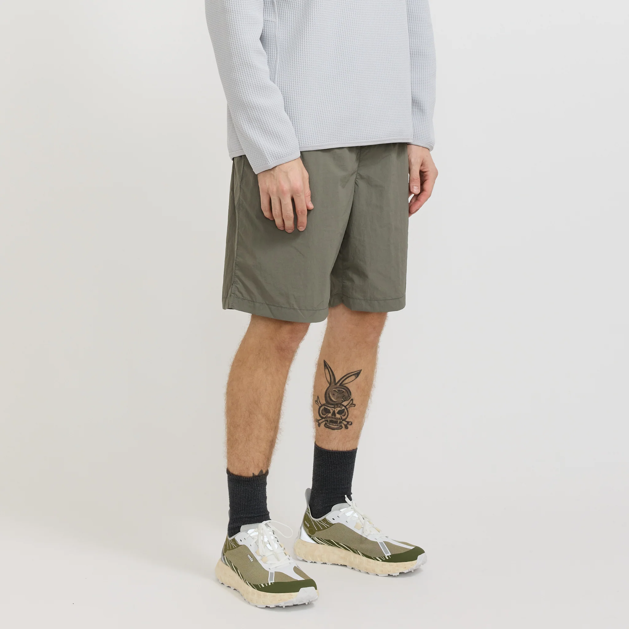 Nylon Tussah 2-Way Shorts Light Olive - Image 3