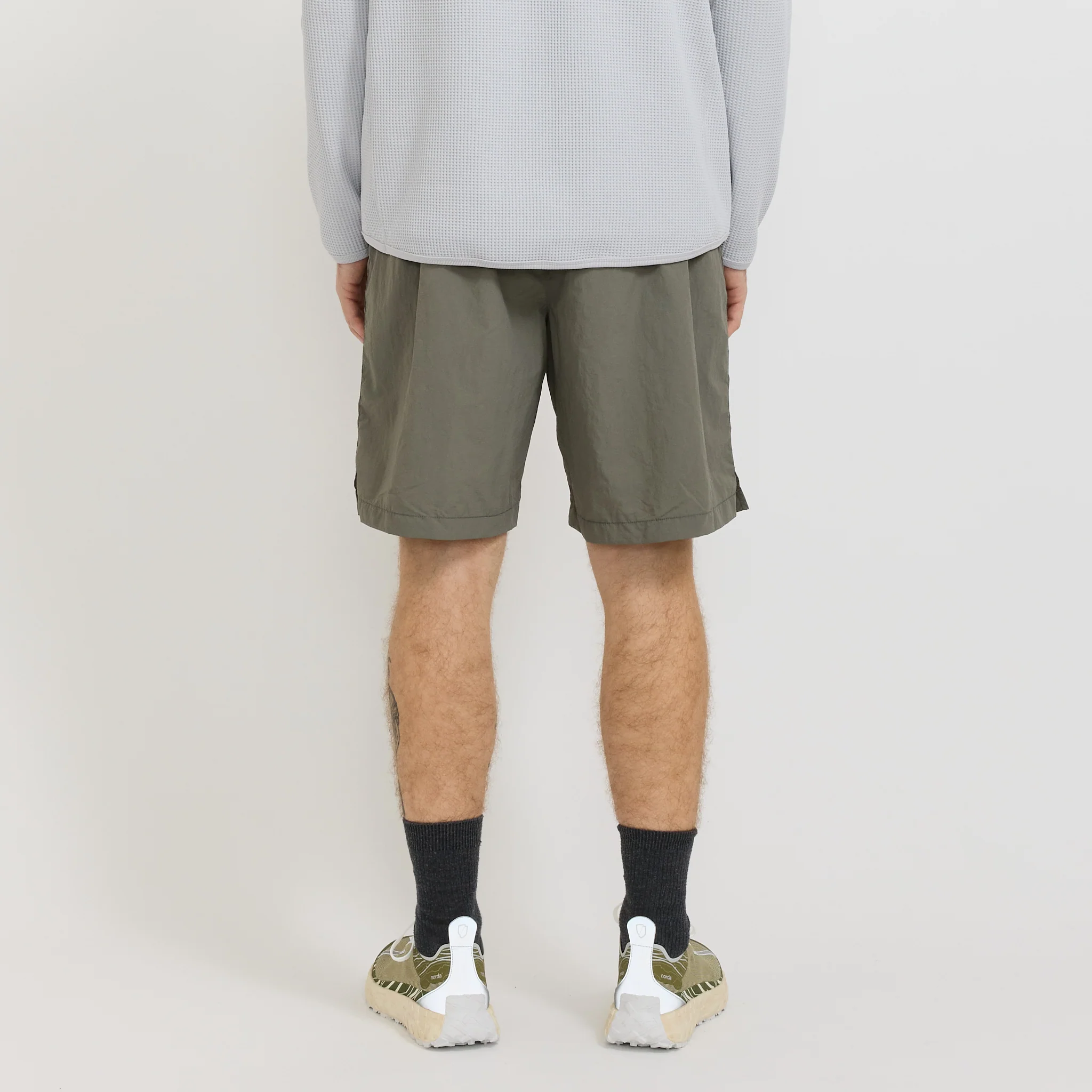Nylon Tussah 2-Way Shorts Light Olive - Image 4