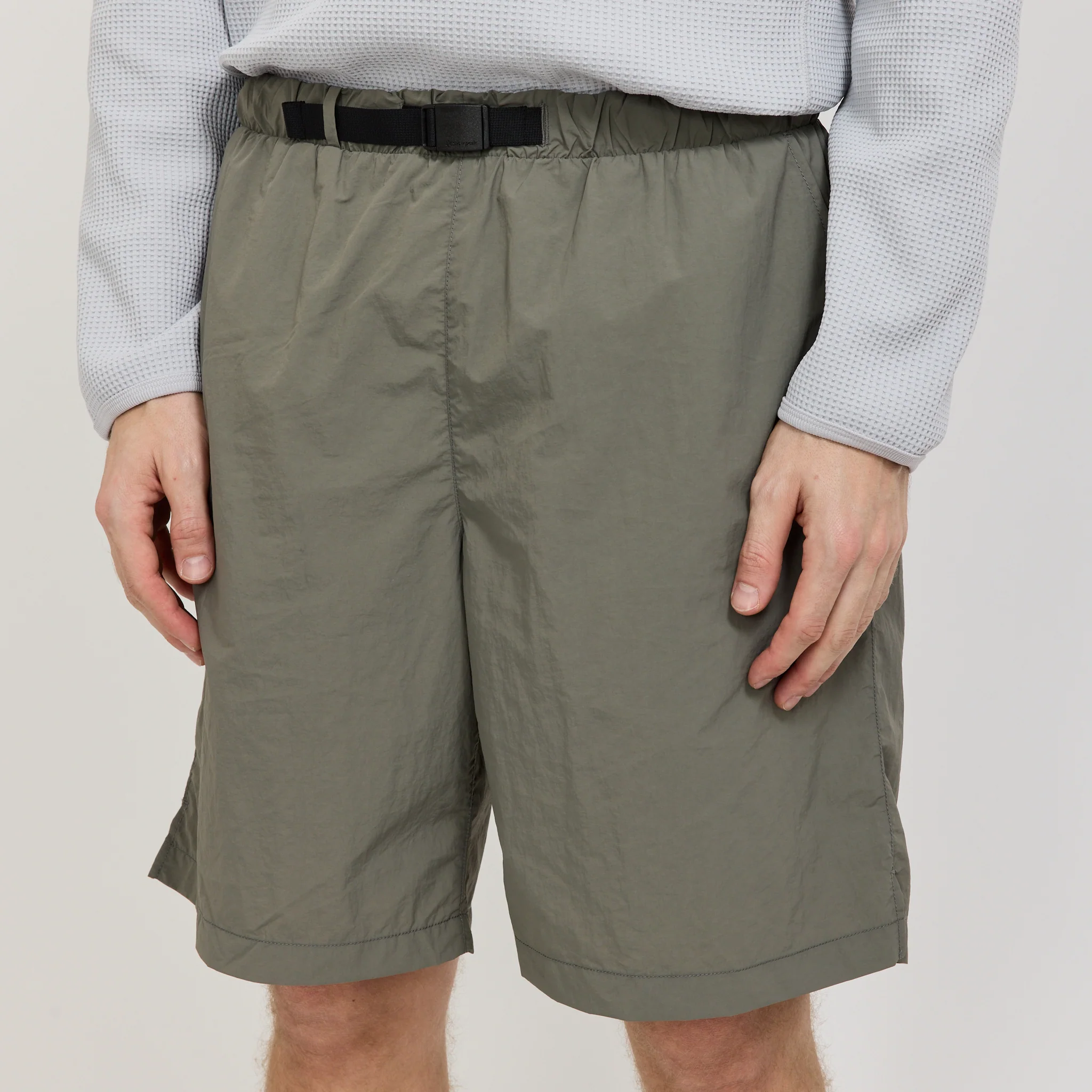 Nylon Tussah 2-Way Shorts Light Olive - Image 5