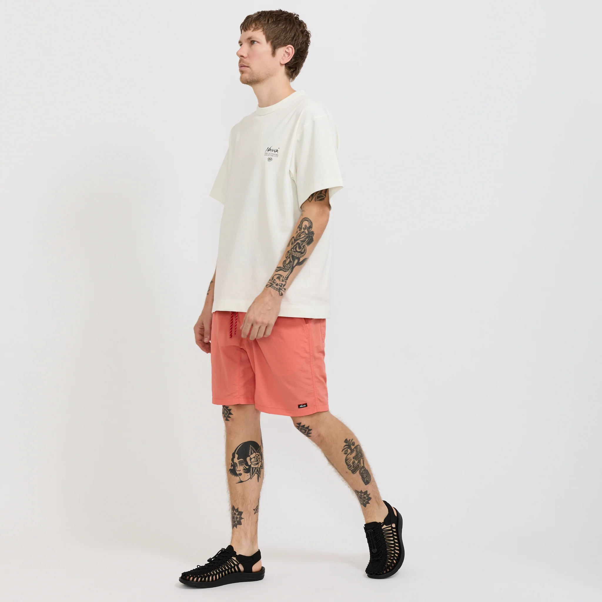 Nylon Tusser Easy Shorts Orange - Image 7