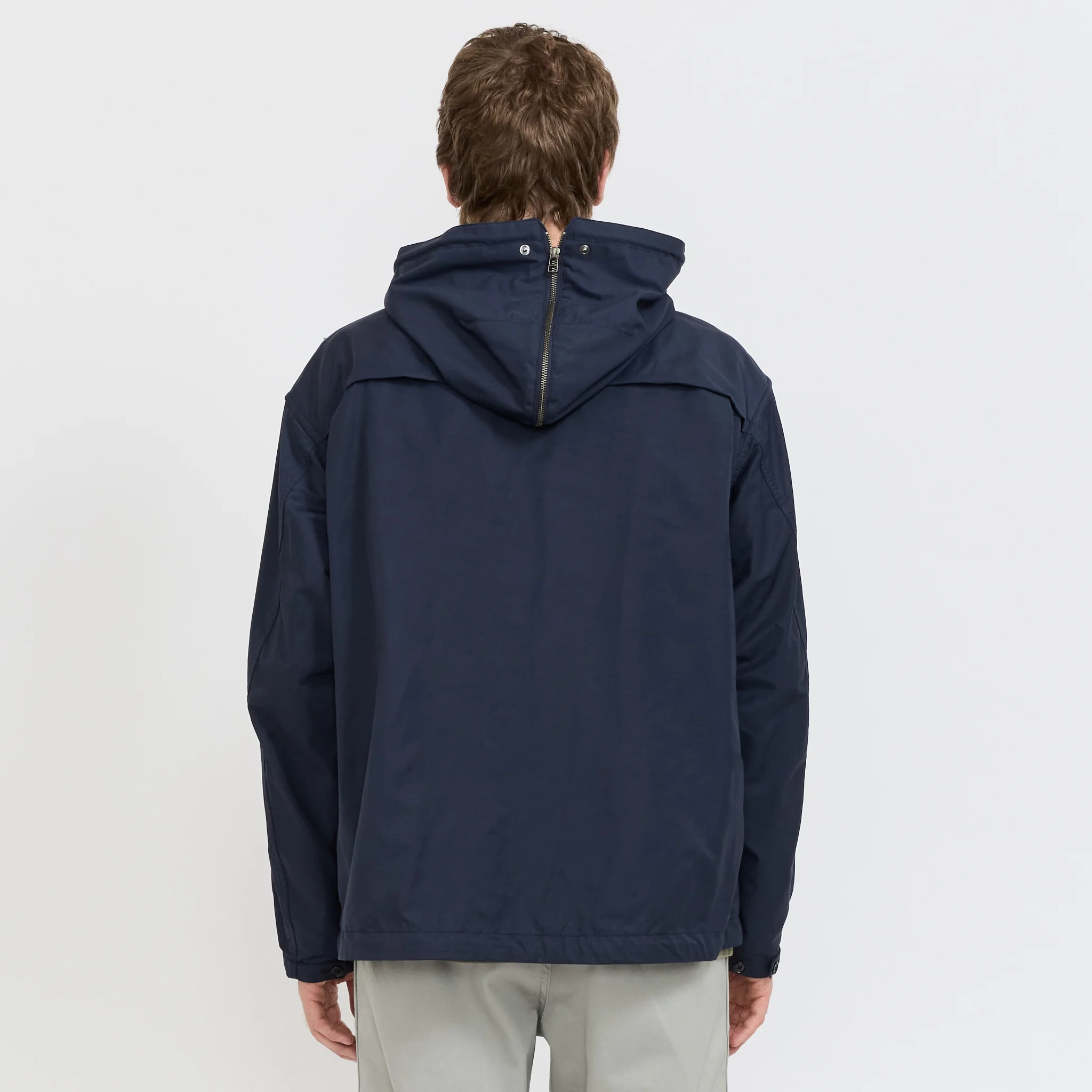 Nylon Twill Hooded Jacket Navy - Image 4