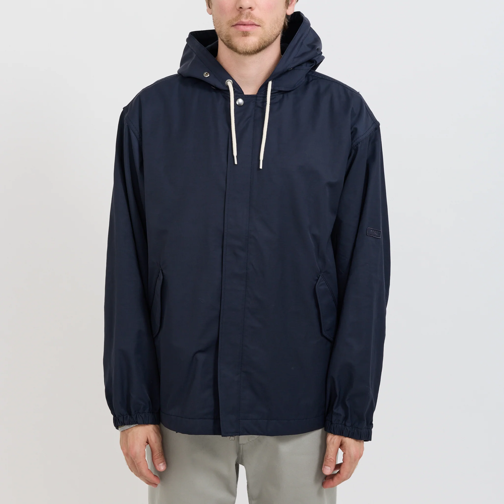Nylon Twill Hooded Jacket Navy - Image 6