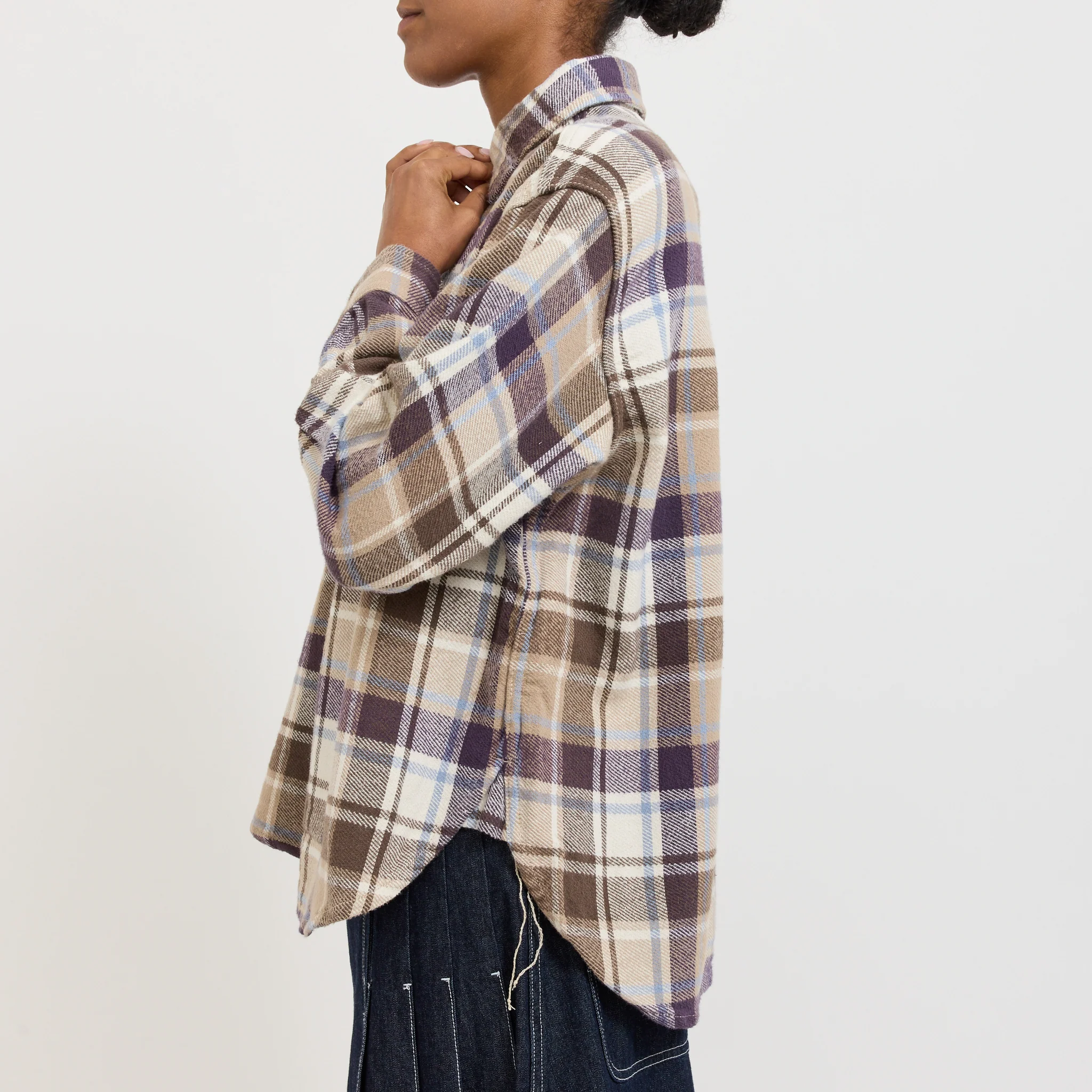 O.Boy Work Check Shirt Ivory - Image 5