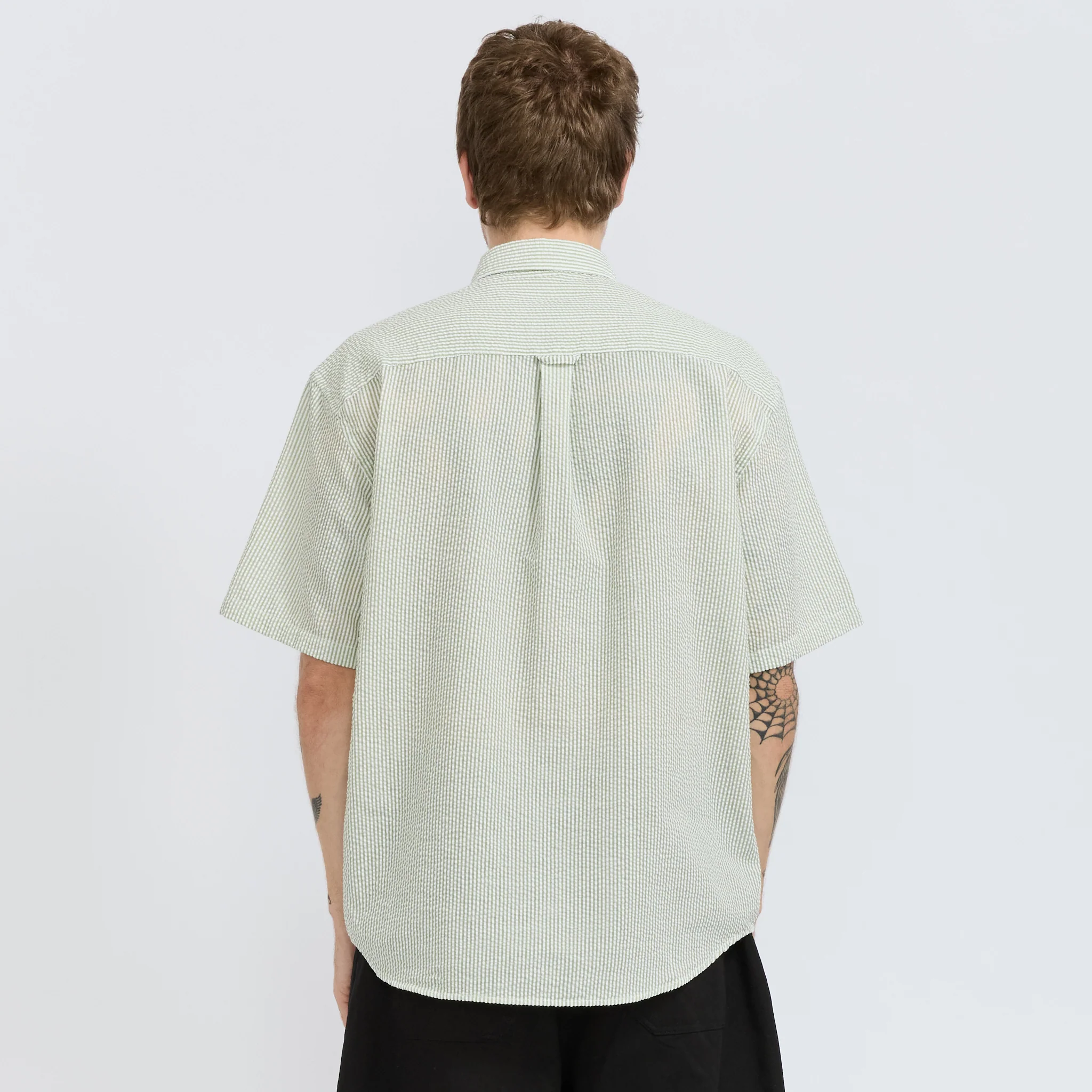 OG Stripe Seersucker Half Shirt Green - Image 4