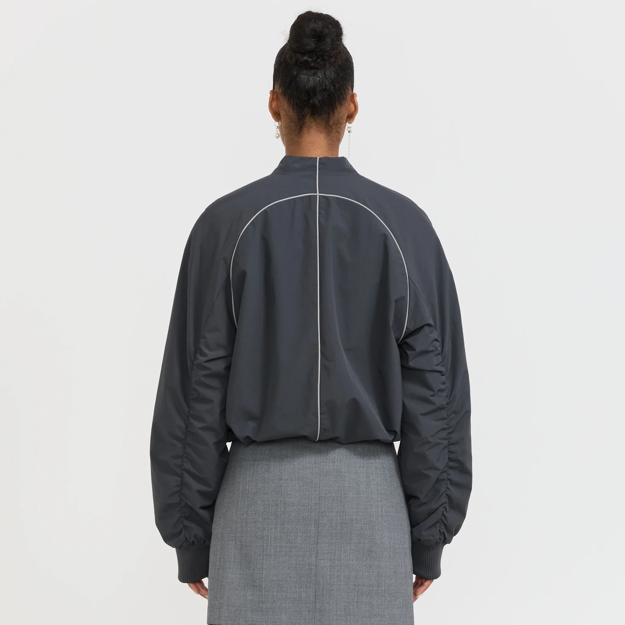 Ola Piping Bomber Jacket Asphalt - Image 5