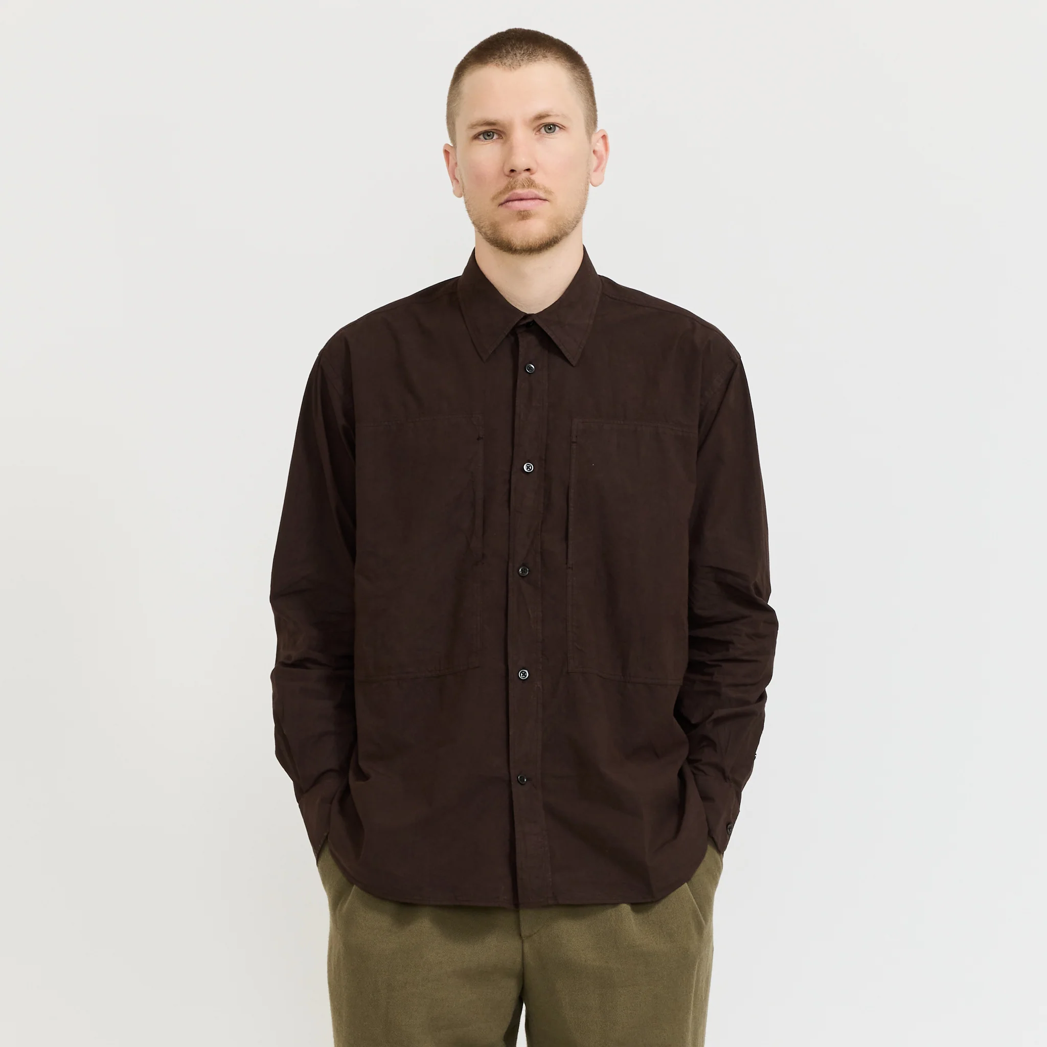 Ole Fatigue Cotton Tencel Shirt Espresso
