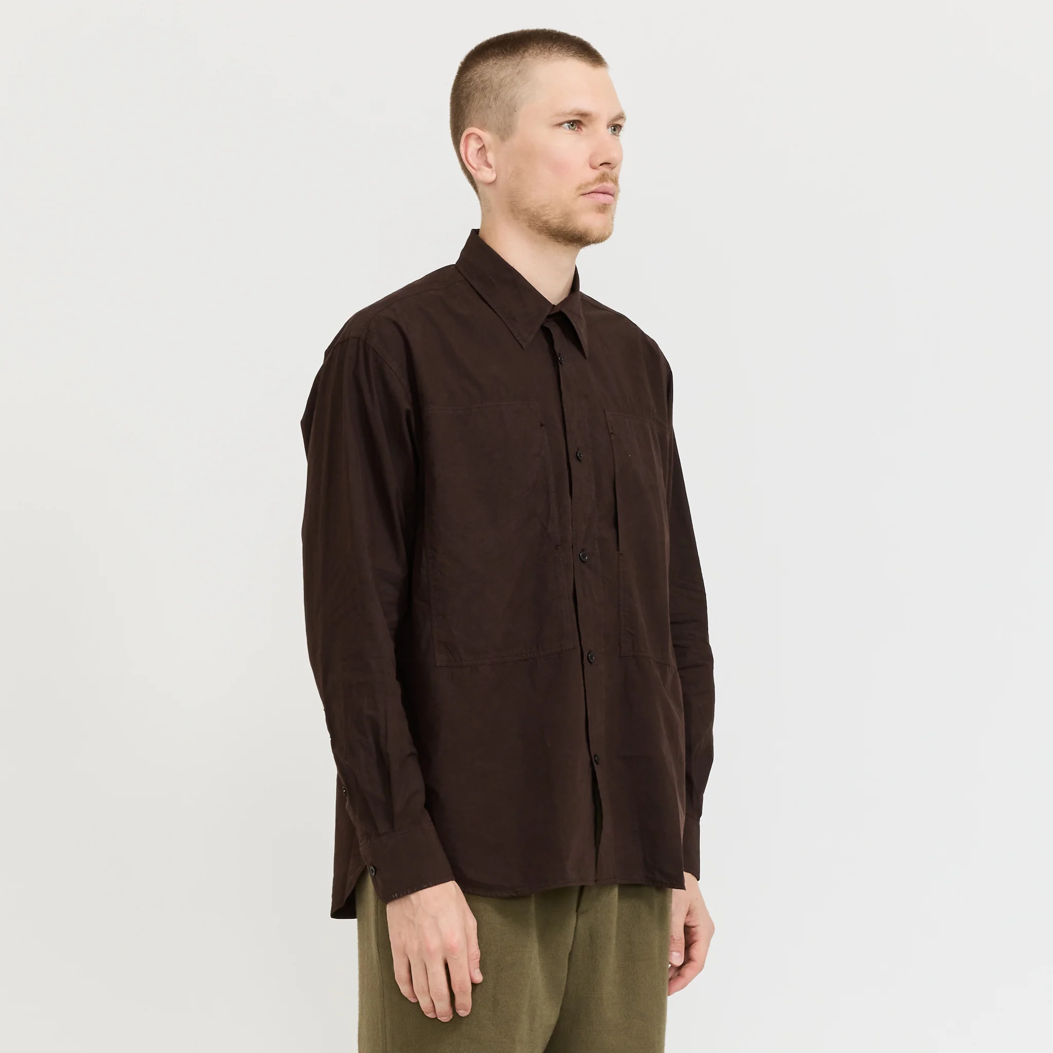 Ole Fatigue Cotton Tencel Shirt Espresso - Image 3