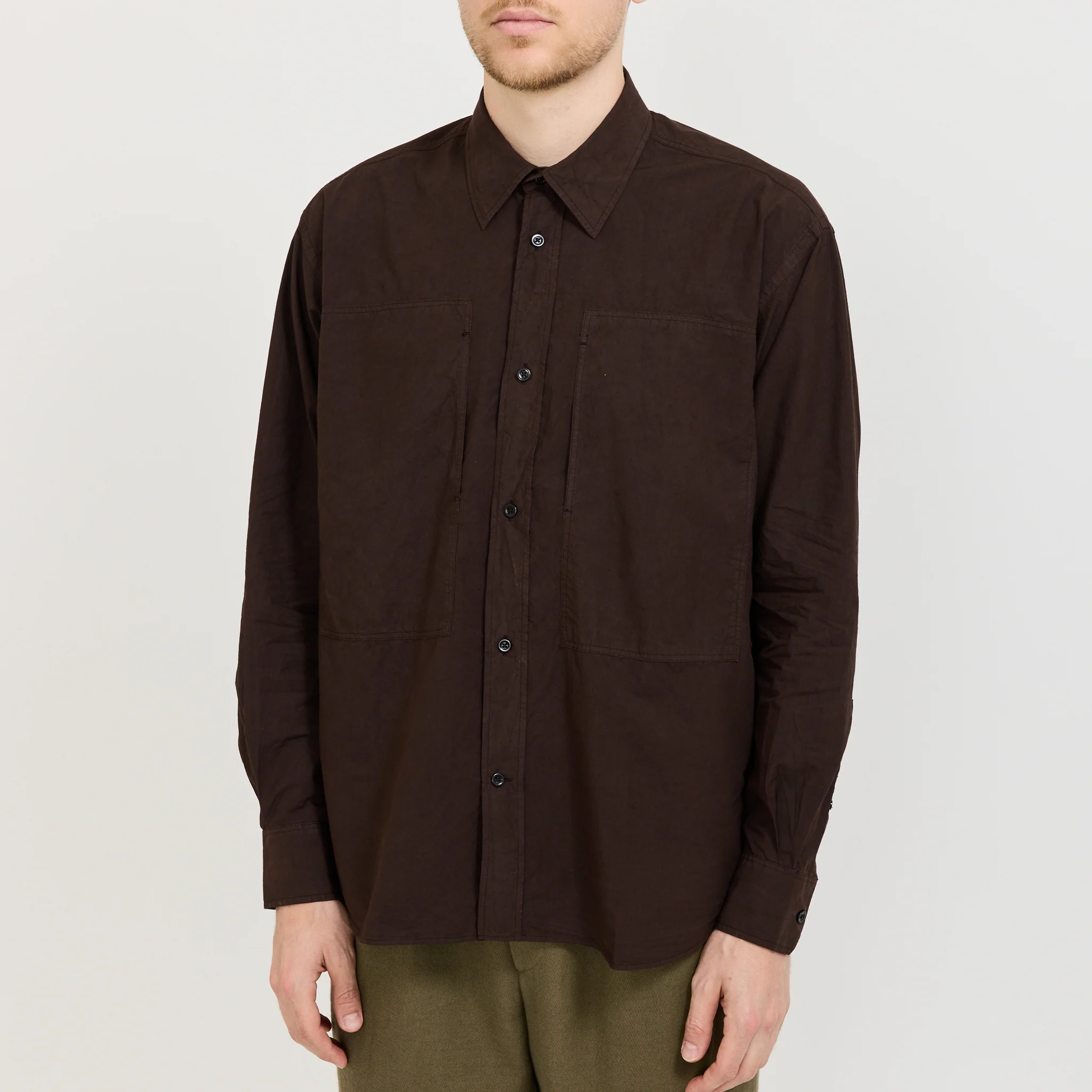 Ole Fatigue Cotton Tencel Shirt Espresso - Image 5