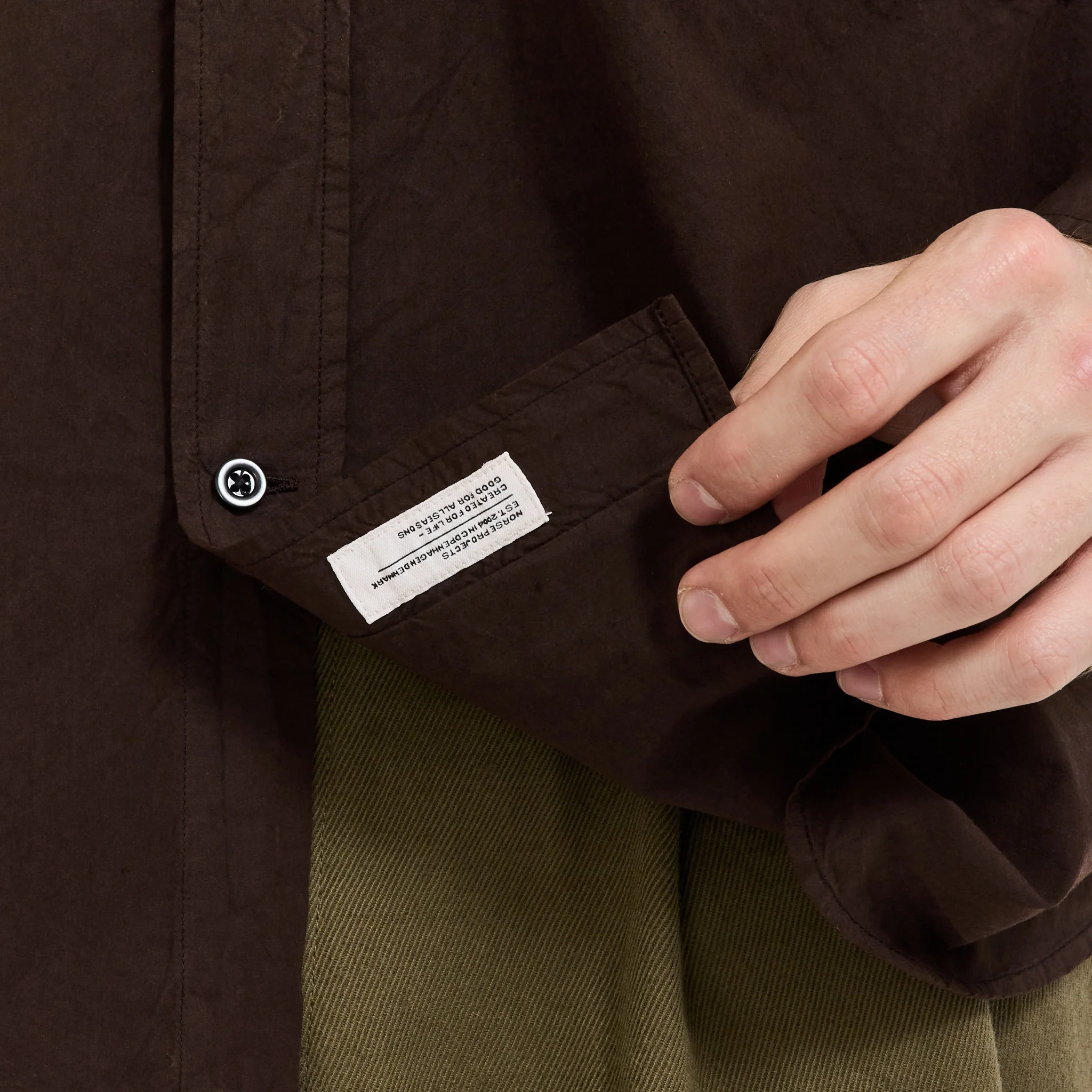 Ole Fatigue Cotton Tencel Shirt Espresso - Image 6