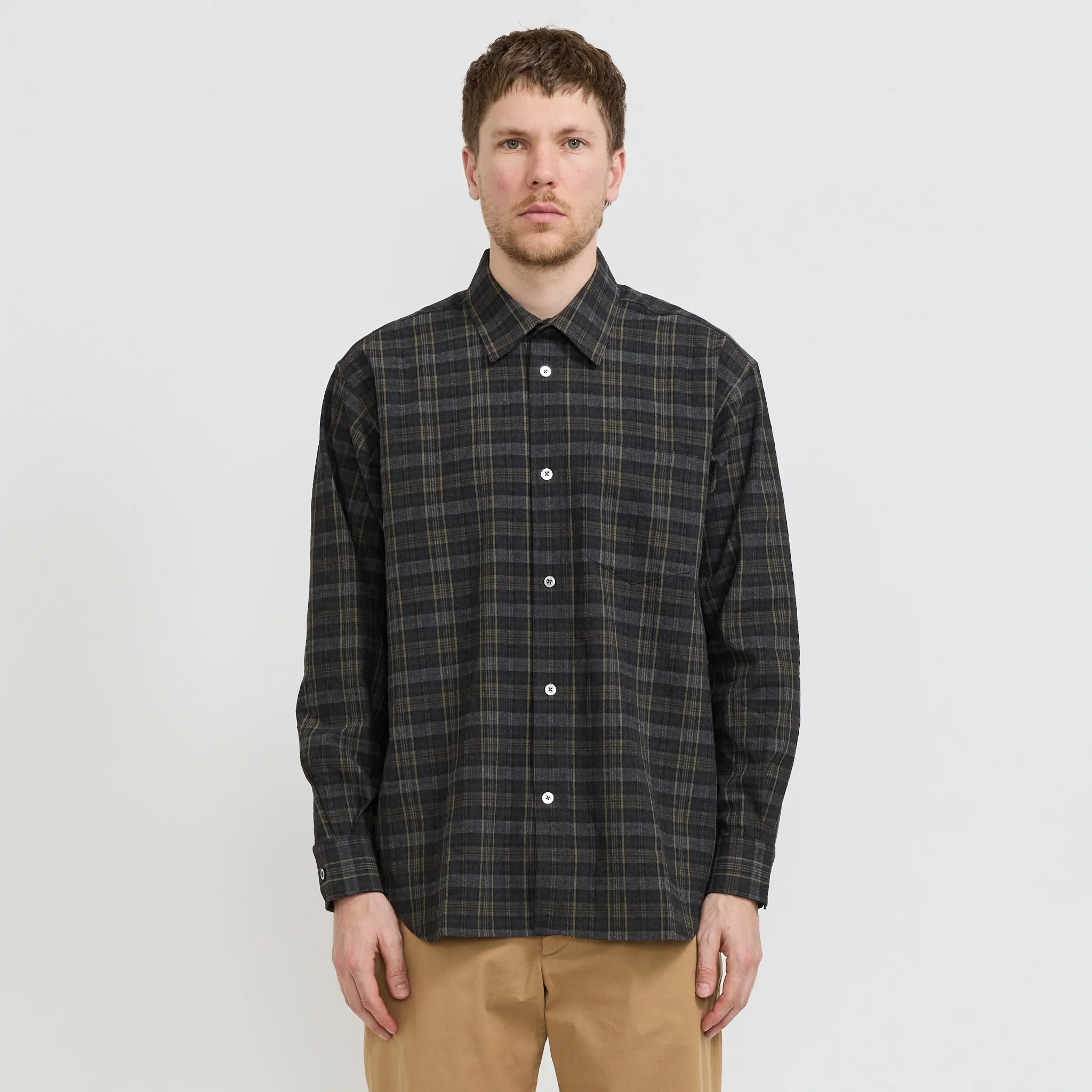 Ole Oversized Wool Check Shirt