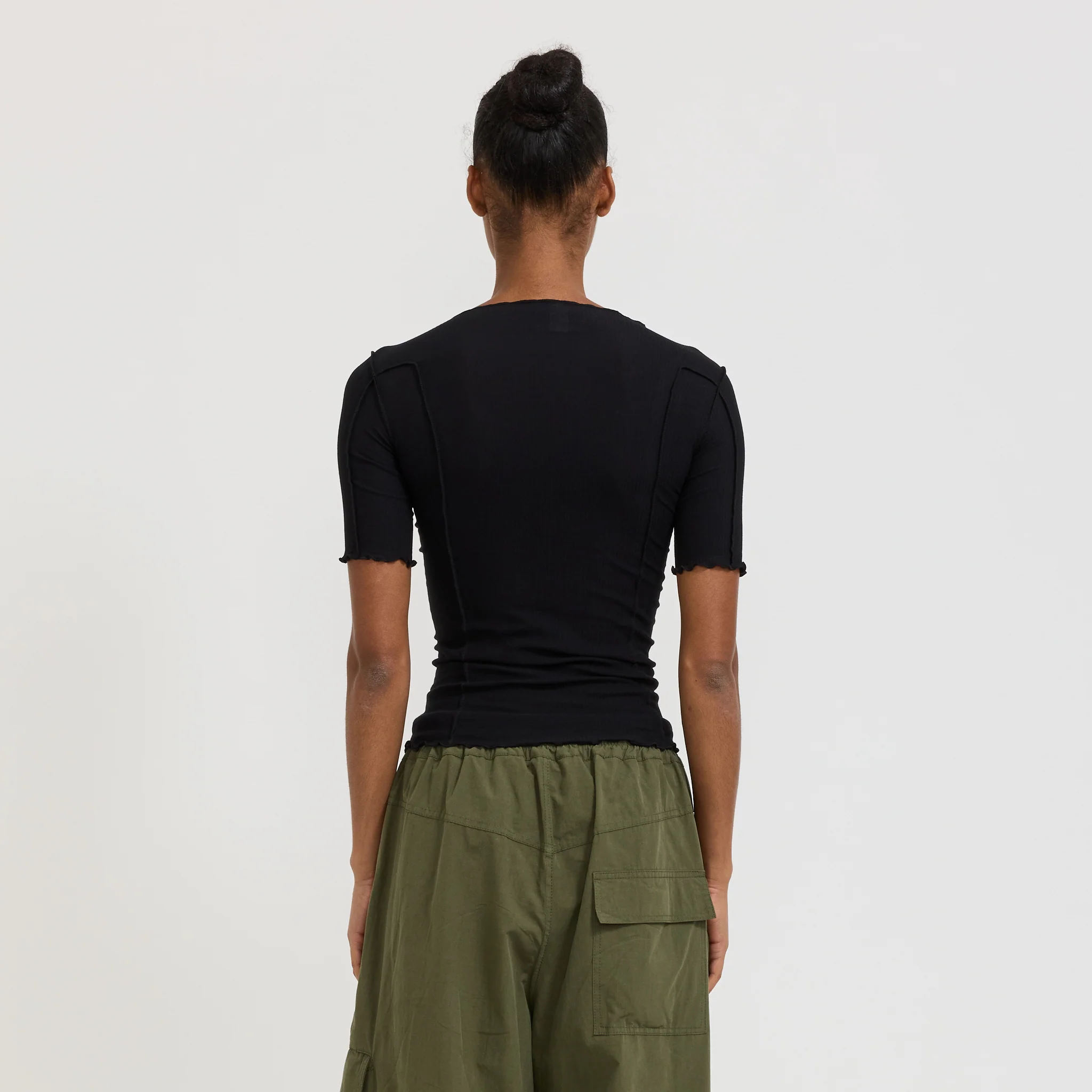 Omato 3/4 Rib Top Black - Image 4