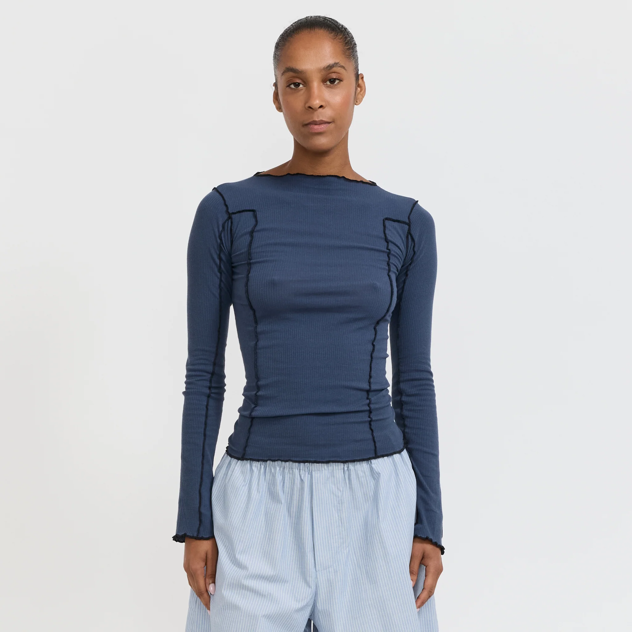 Omato Long Sleeve Tee Preston Blue